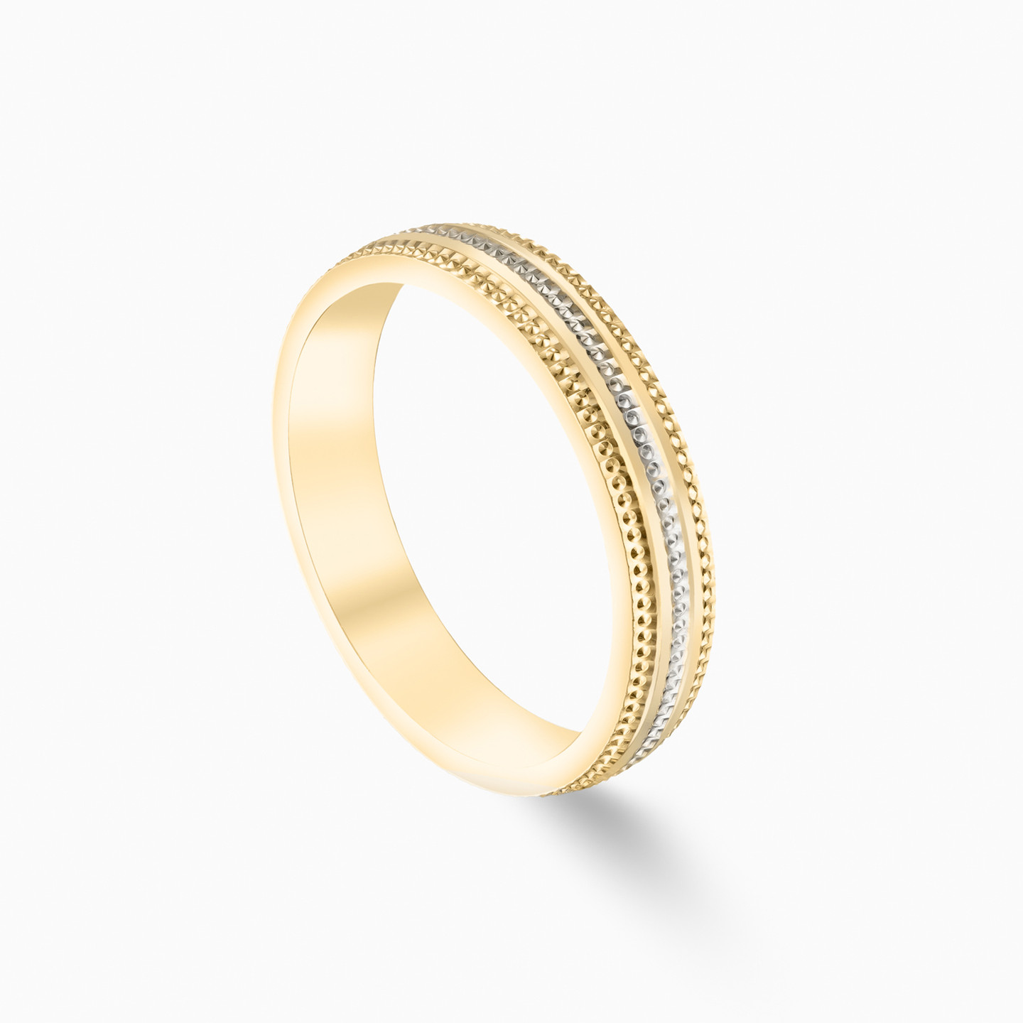 (دبلة زفاف رفيعة مخرزة ذهب عيار 18 قيراط (مقاس 17 - 2 (دبلة زفاف رفيعة مخرزة ذهب عيار 18 قيراط (مقاس 17 - 2