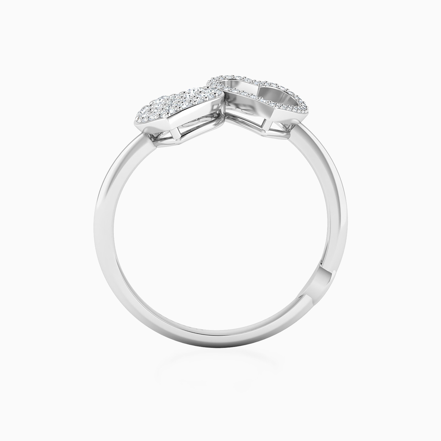 خاتم ذهب شكل قلب عيار 18 قيراط مزينة بالألماس - 4 خاتم ذهب شكل قلب عيار 18 قيراط مزينة بالألماس - 4