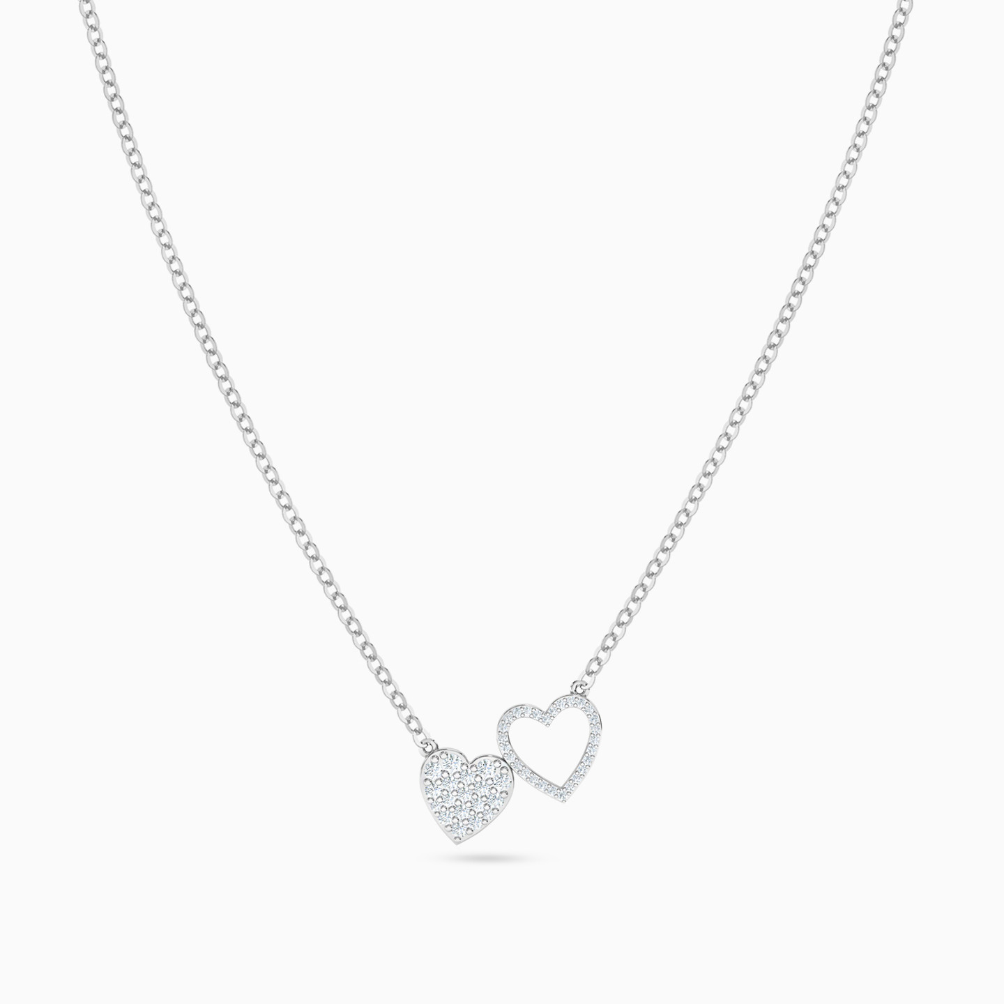 Heart Diamonds Necklace in 18K Gold - 3 Heart Diamonds Necklace in 18K Gold - 3