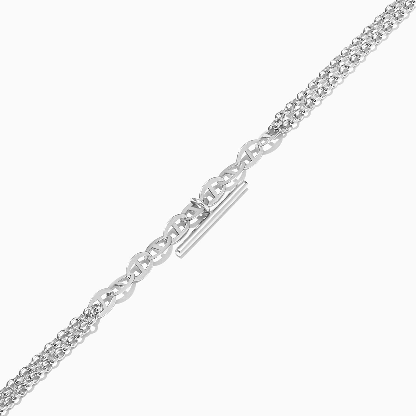 Beaded Chain Bracelet In Silver - 3 Beaded Chain Bracelet In Silver - 3