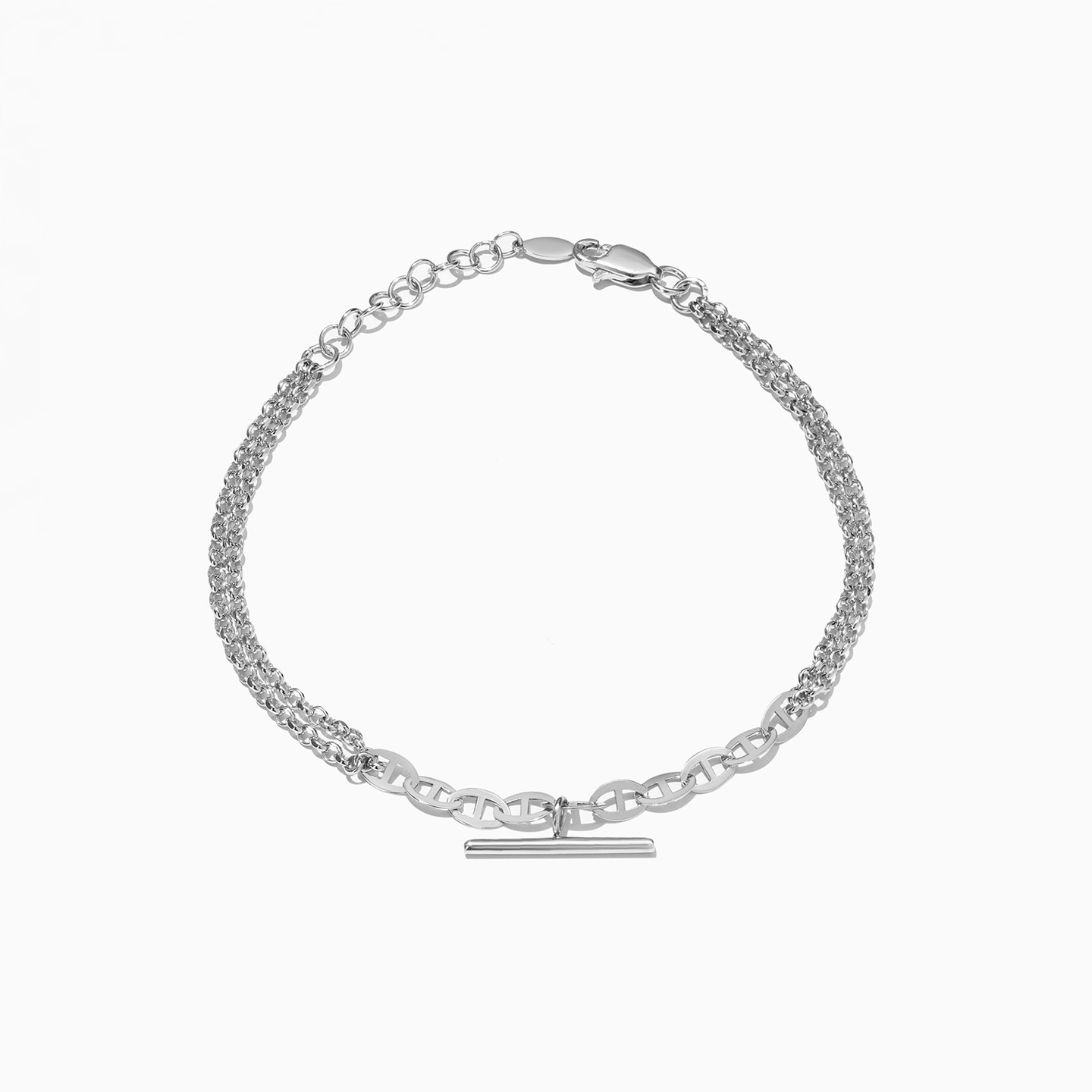 Beaded Chain Bracelet In Silver Beaded Chain Bracelet In Silver