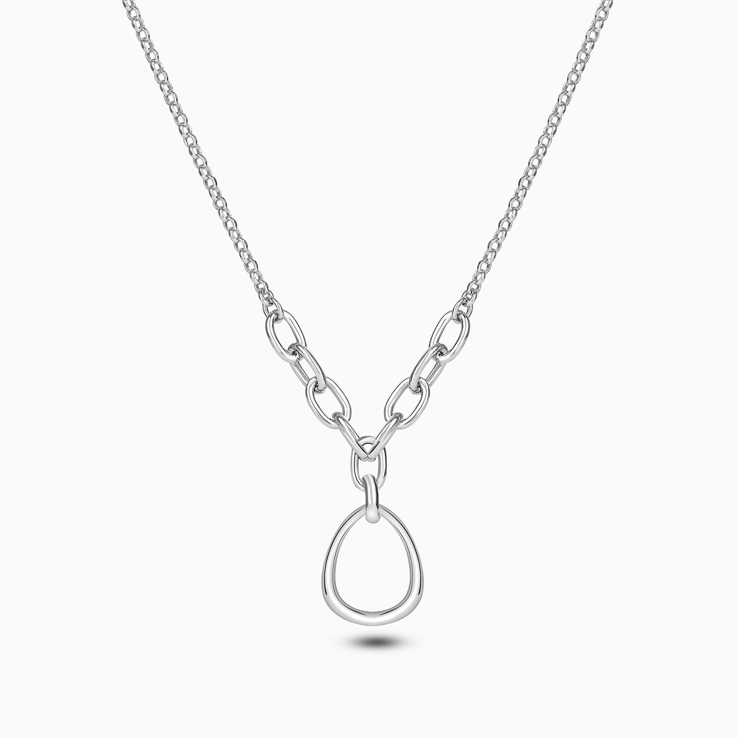 Beads Necklace In Silver - 3 Beads Necklace In Silver - 3