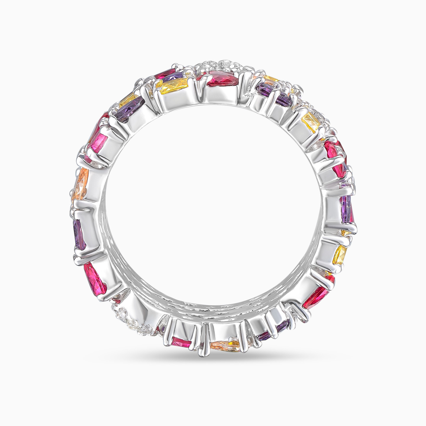 خاتم من الفضة مزين بالأحجار الملونة - 4 خاتم من الفضة مزين بالأحجار الملونة - 4