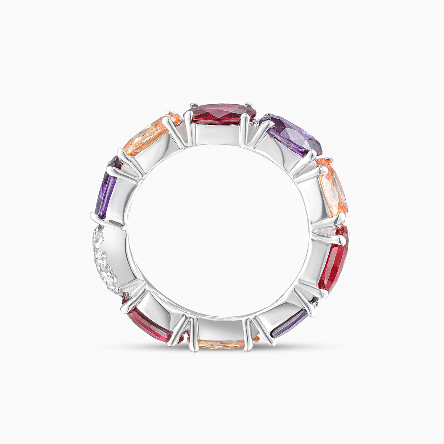 Colored Stones Ring In Silver - 4