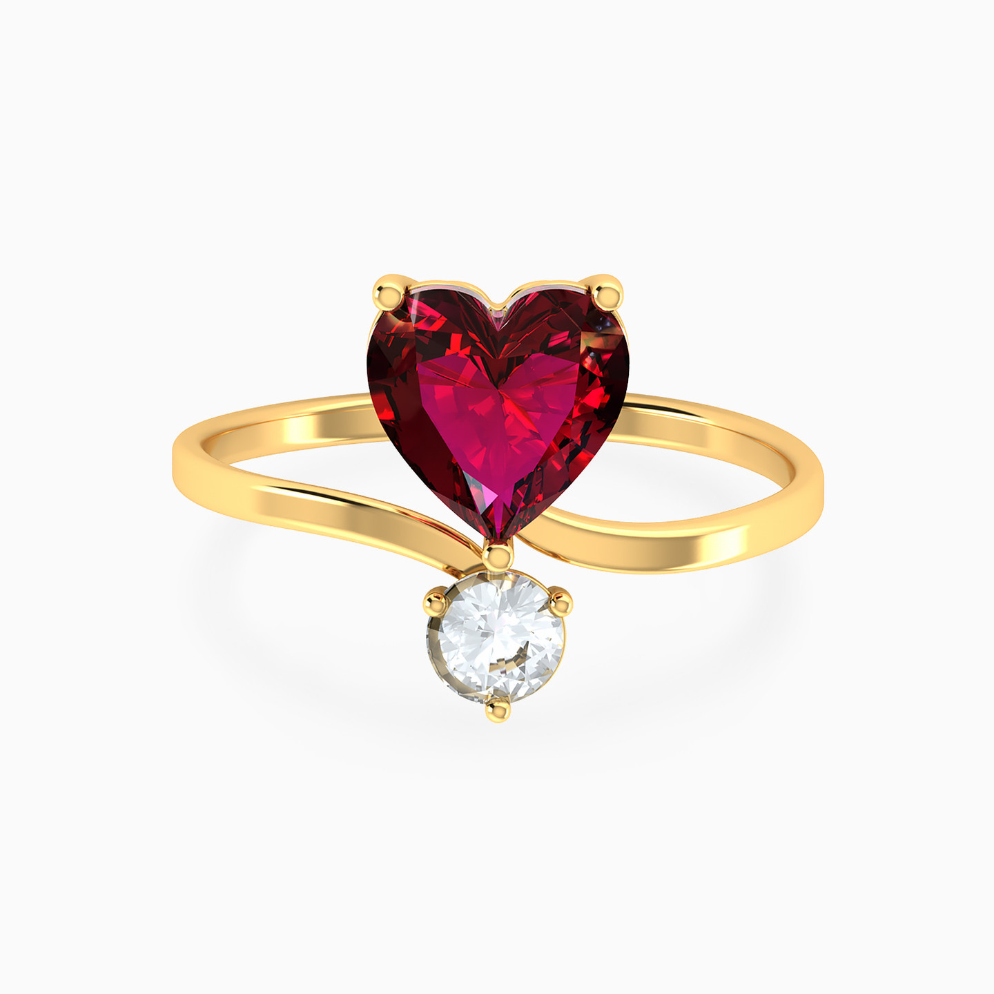 Heart Red Stone Ring in 14K Gold Heart Red Stone Ring in 14K Gold