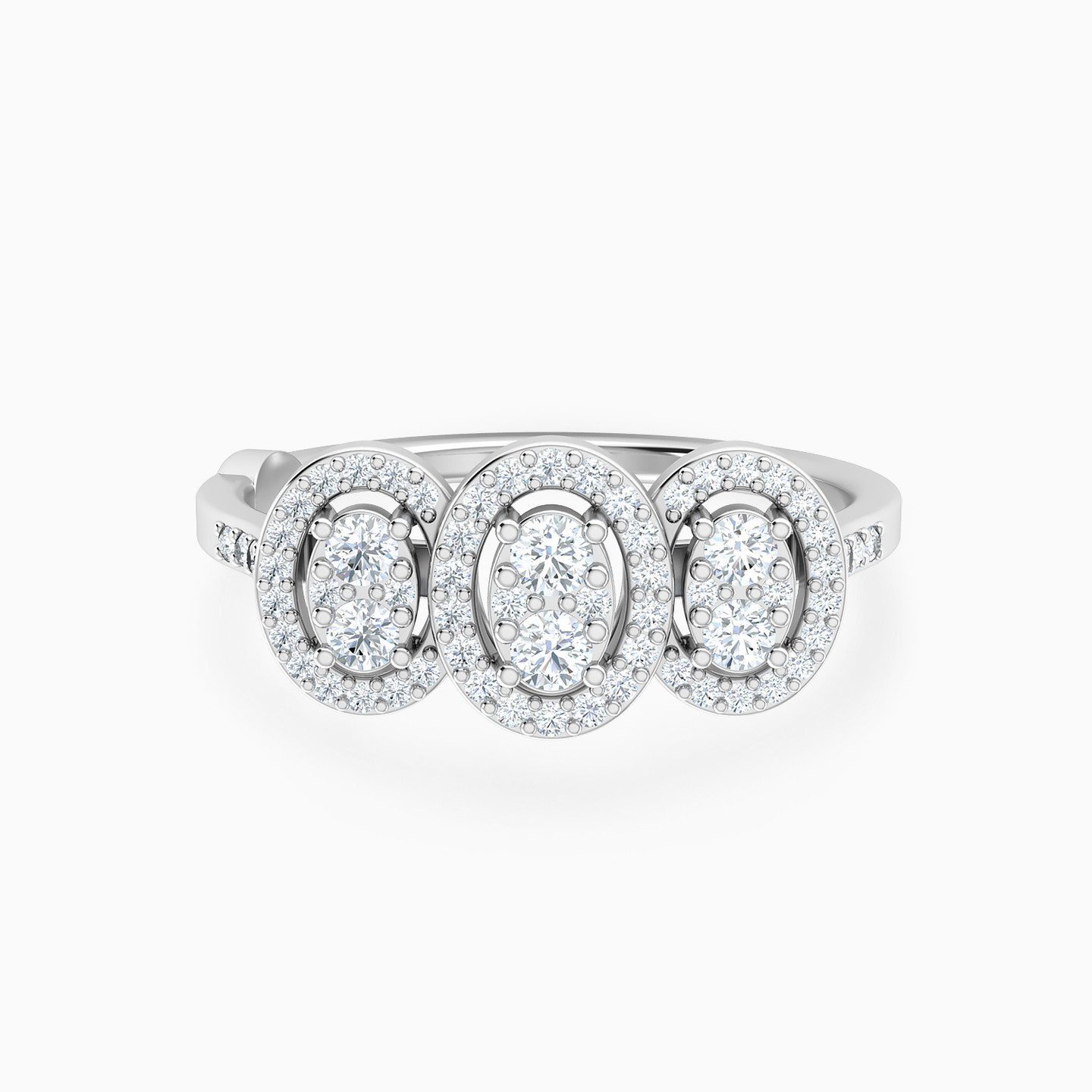 Oval Diamonds Ring In 18K Gold Oval Diamonds Ring In 18K Gold