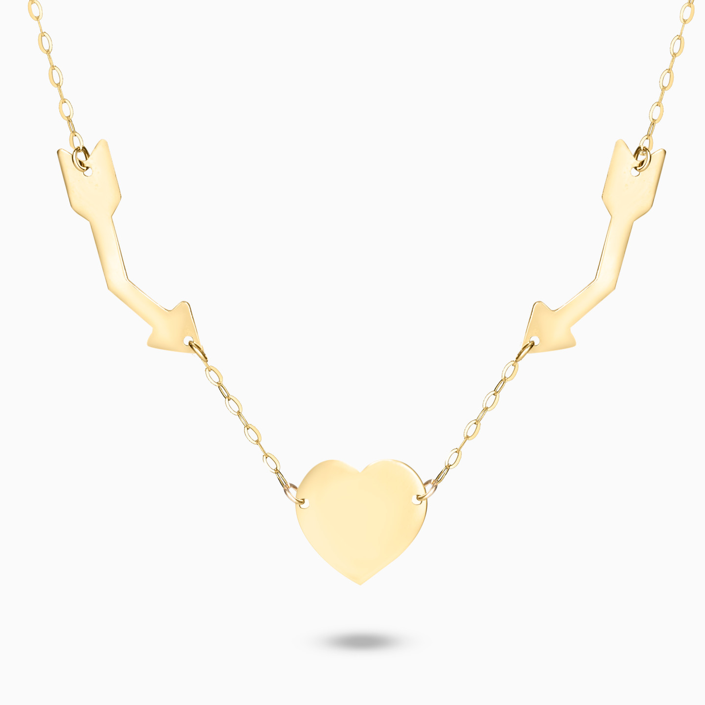 Heart & Arrows Pendant with Chain in 18K Gold Heart & Arrows Pendant with Chain in 18K Gold