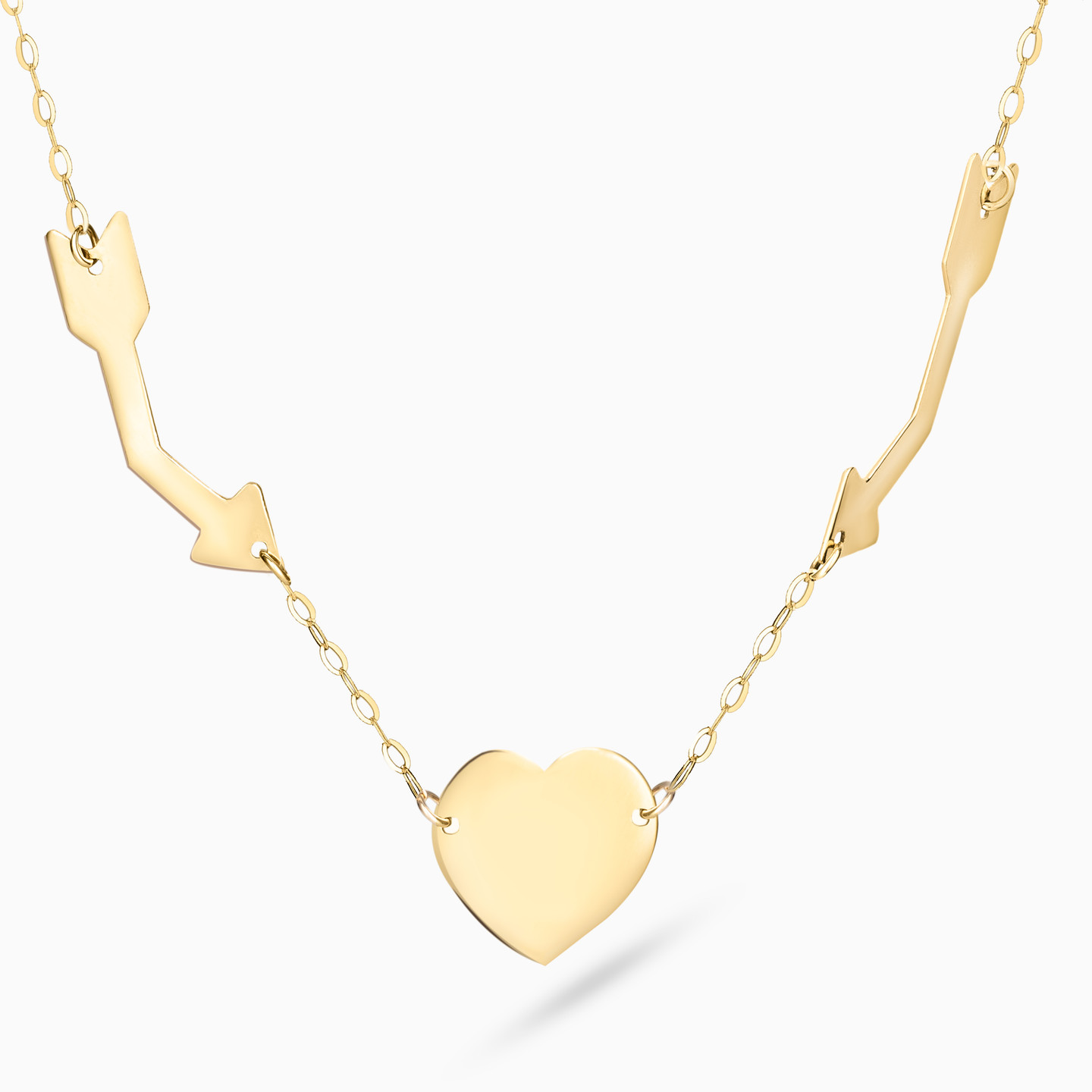 Heart & Arrows Pendant with Chain in 18K Gold - 2 Heart & Arrows Pendant with Chain in 18K Gold - 2