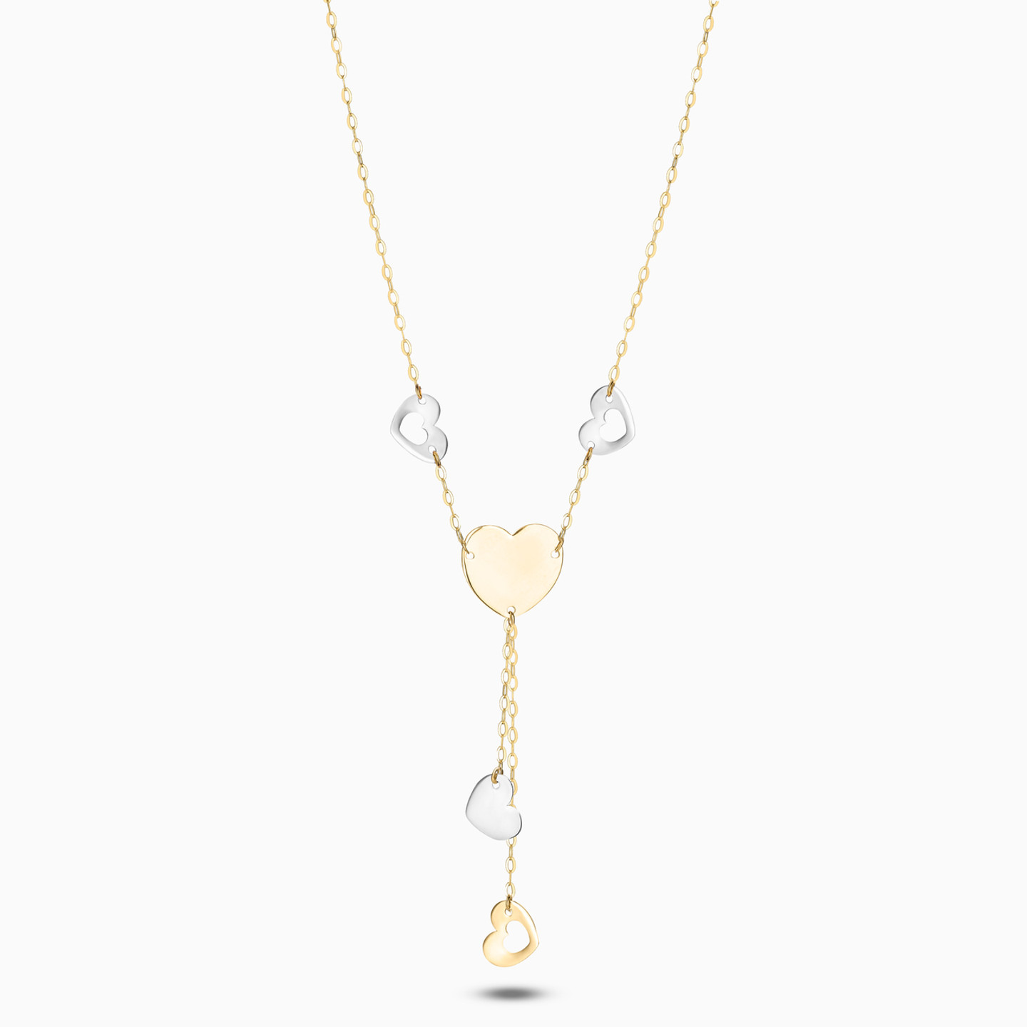 Hearts Shaped Pendant with Chain in 18K Gold - 3 Hearts Shaped Pendant with Chain in 18K Gold - 3