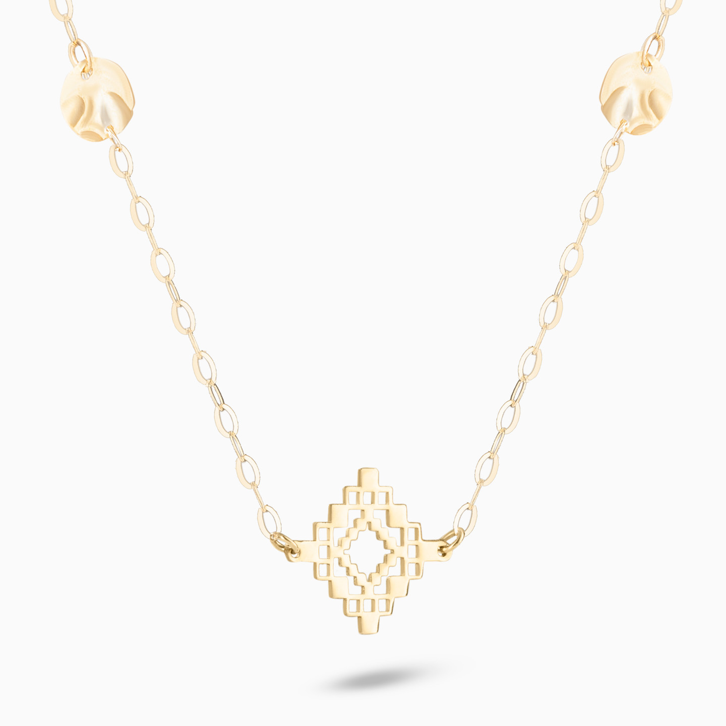 سلسة ذهب متعددة الأشكال عيار 18 قيراط  - 2