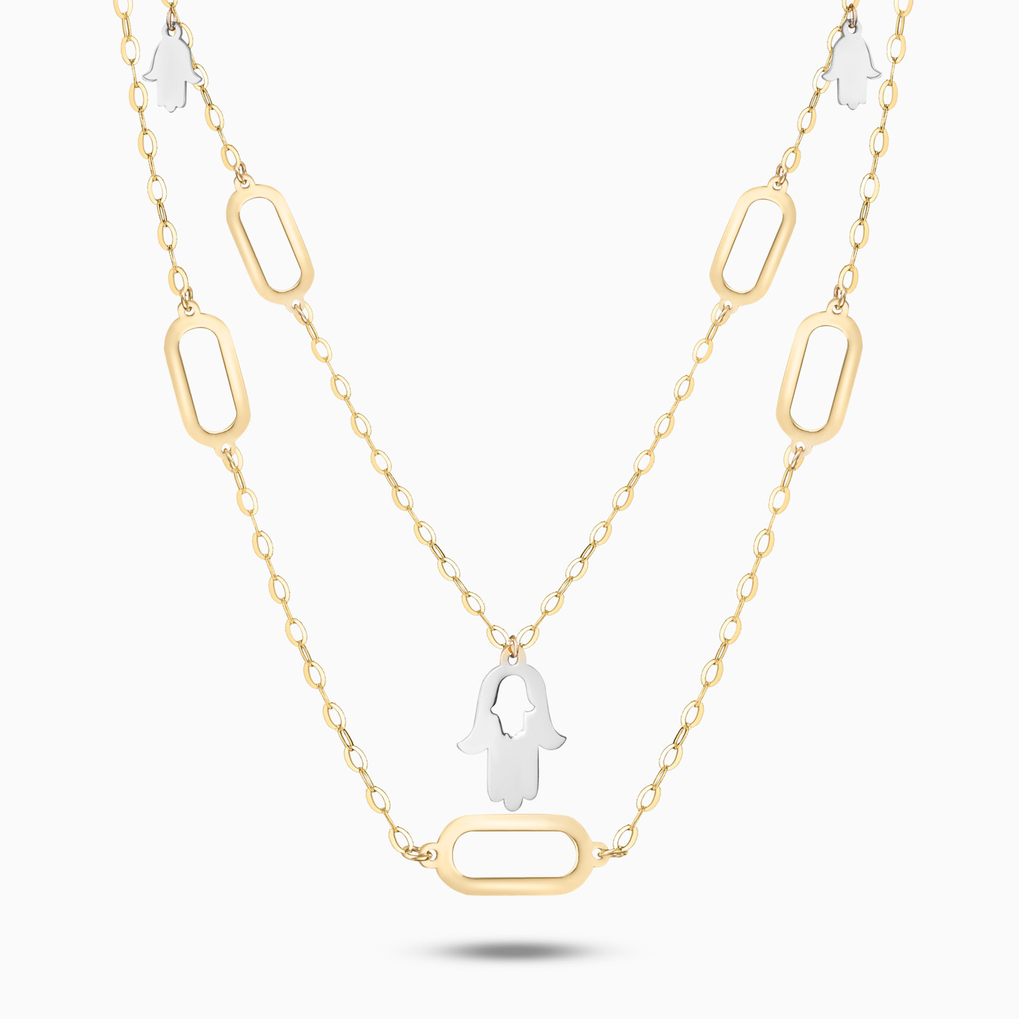 Hamsa Layered Necklace in 18K Gold Hamsa Layered Necklace in 18K Gold