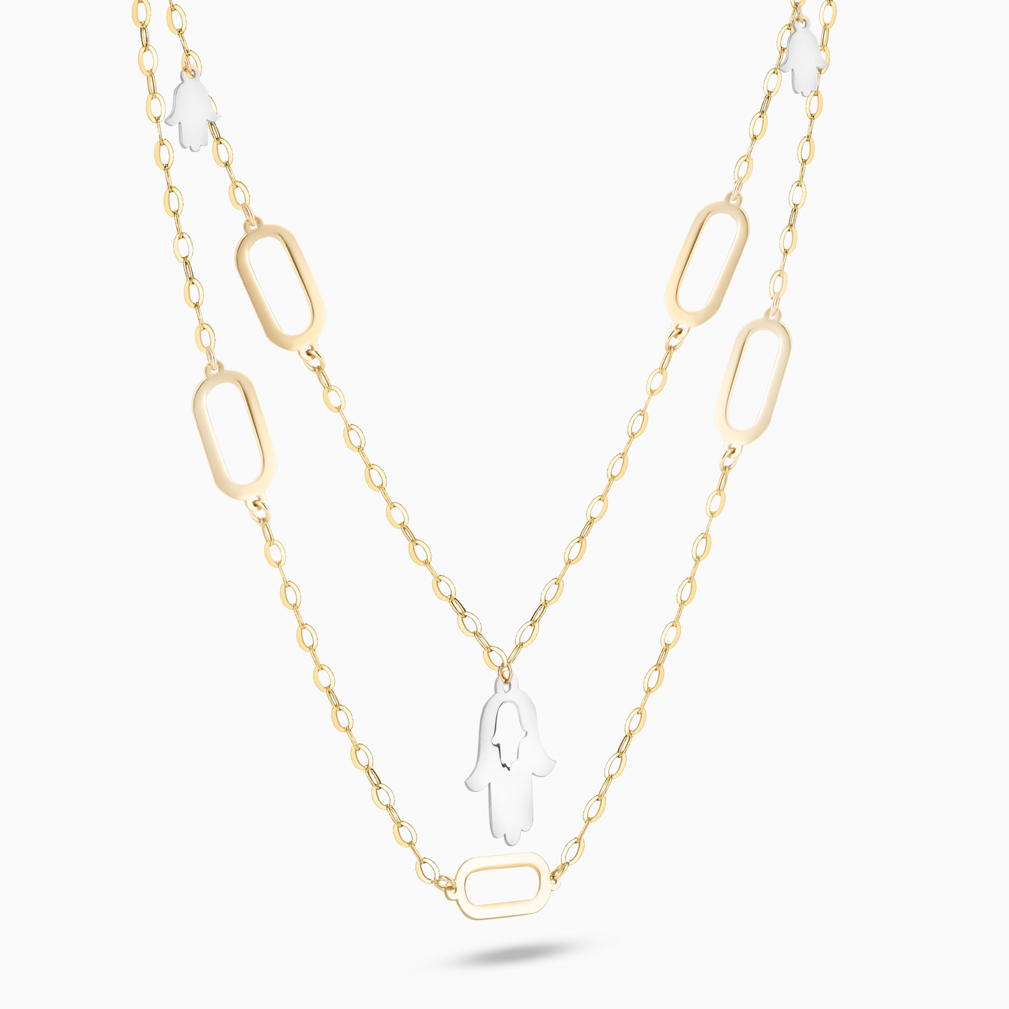 Hamsa Layered Necklace in 18K Gold - 2 Hamsa Layered Necklace in 18K Gold - 2