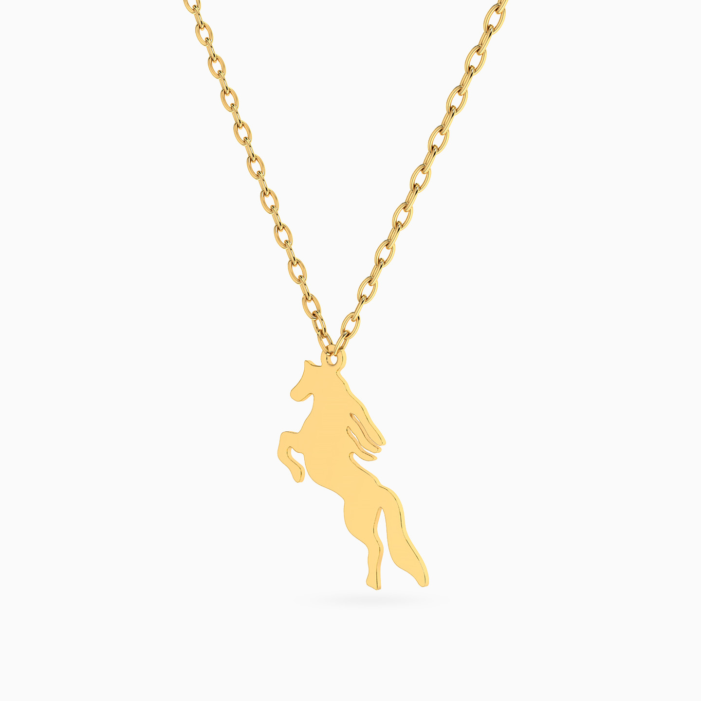 Horse Necklace in 14K Gold - 2 Horse Necklace in 14K Gold - 2