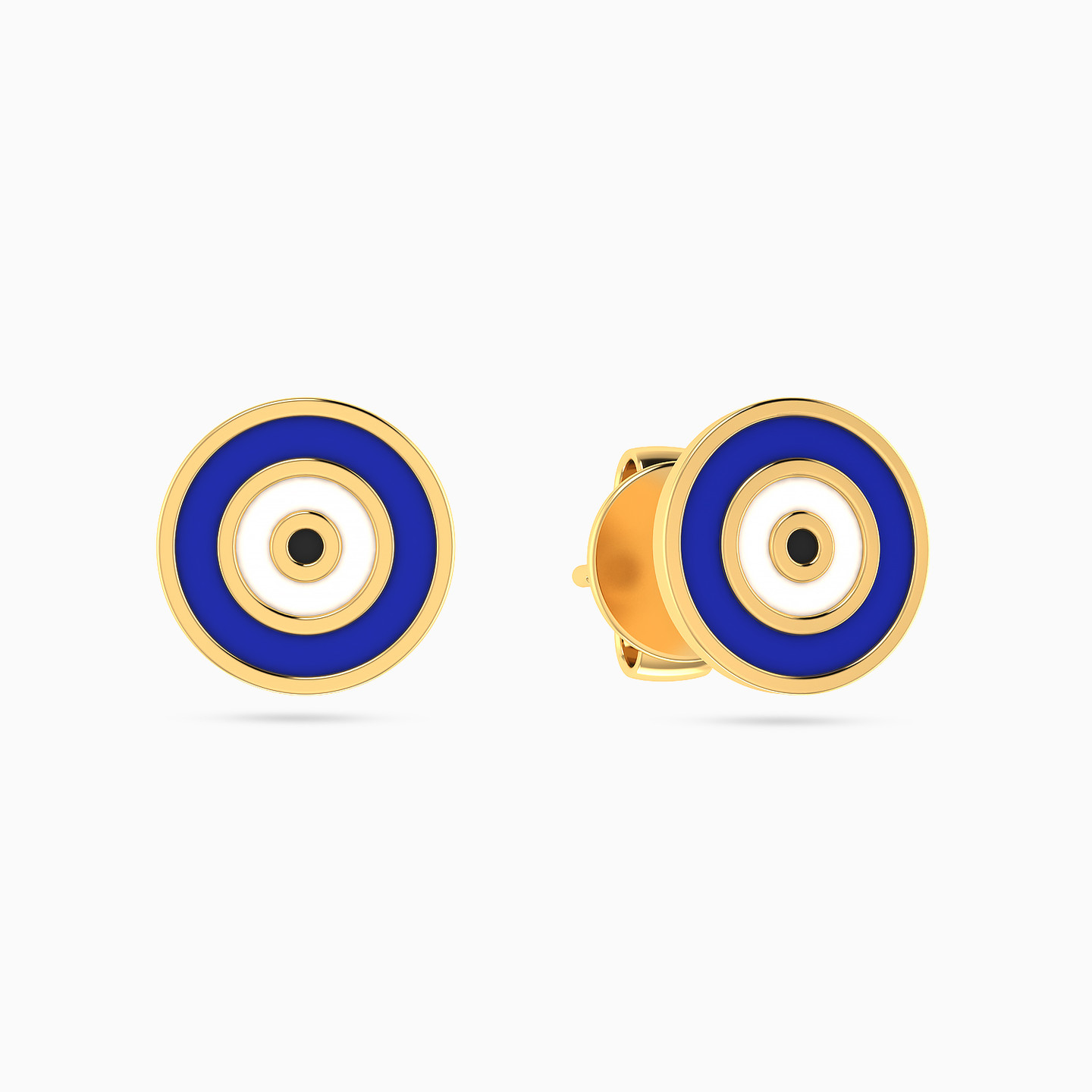 أقراط صغيرة ذهب عين حسد عيار 14 قيراط مزينة بالأحجار الملونة للأطفال