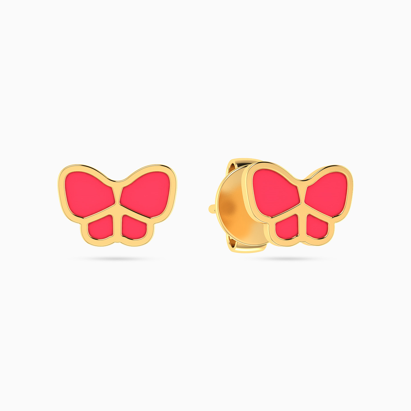 Kids Butterfly Colored Stones Stud Earrings in 14K Gold Kids Butterfly Colored Stones Stud Earrings in 14K Gold