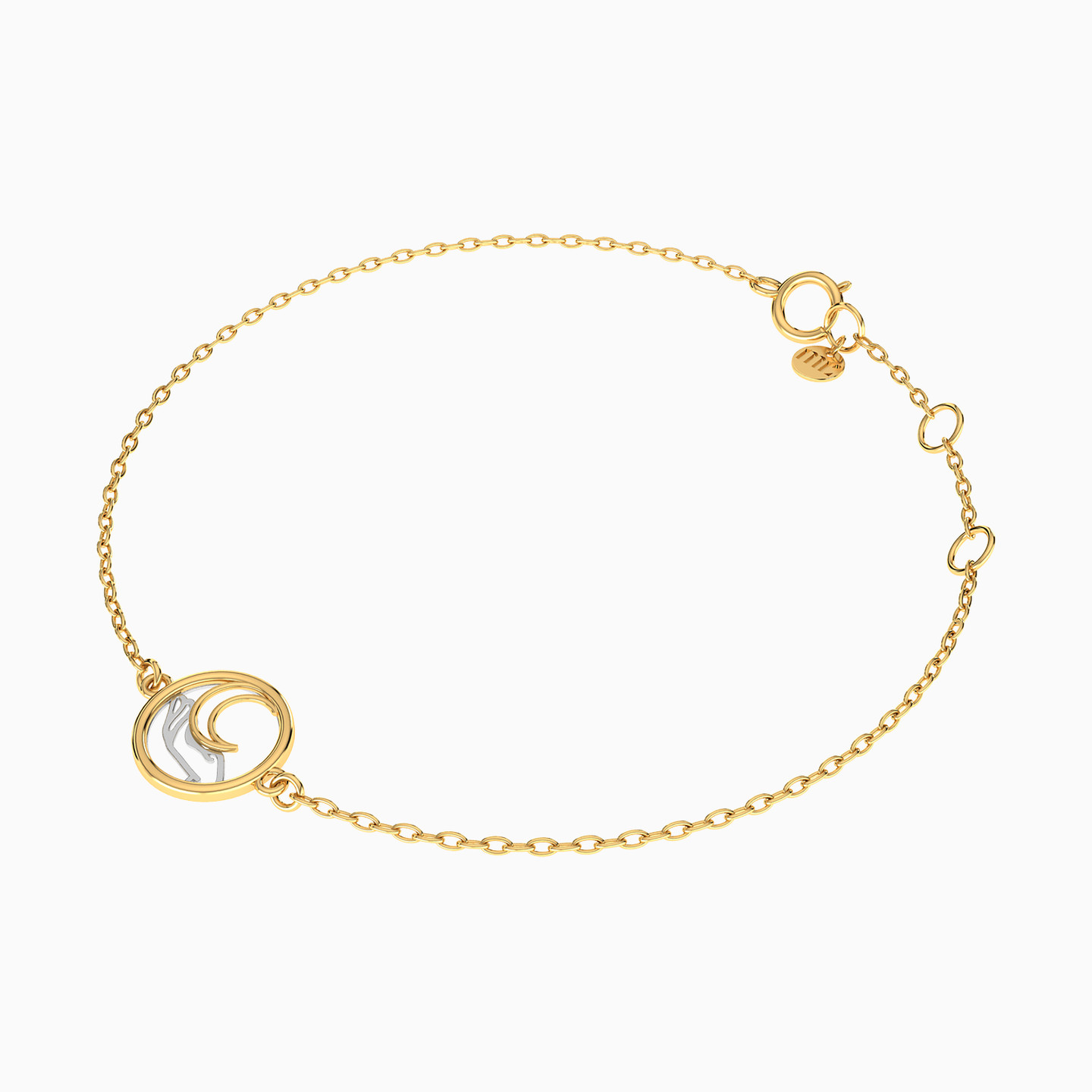 Half Moon Chain Bracelet in 14K Gold - 3 Half Moon Chain Bracelet in 14K Gold - 3