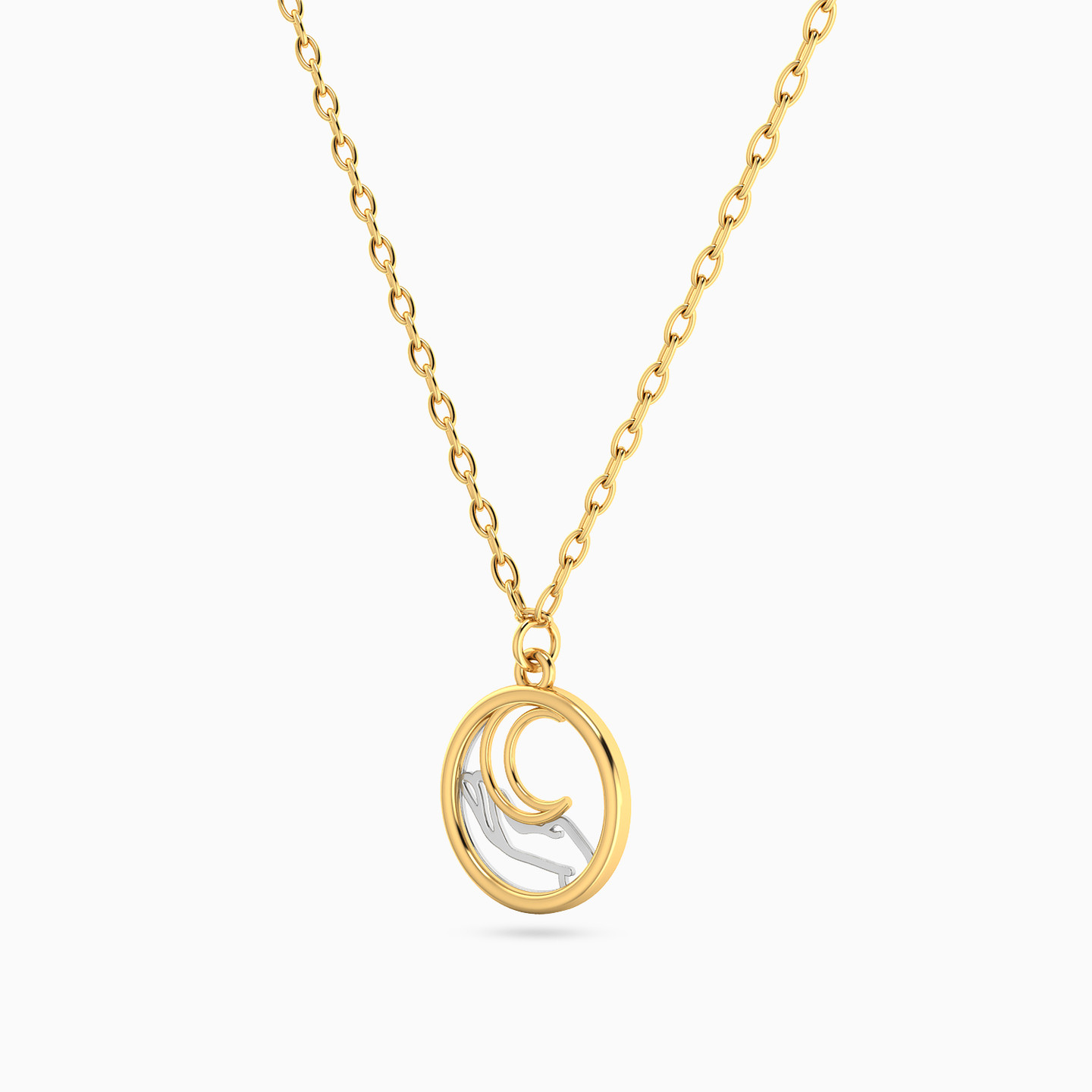 Half Moon Necklace in 14K Gold - 2 Half Moon Necklace in 14K Gold - 2