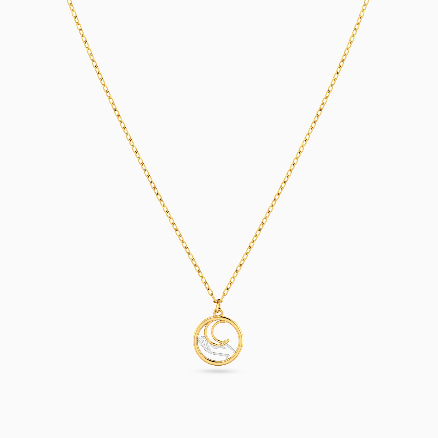 Half Moon Necklace in 14K Gold - 3 Half Moon Necklace in 14K Gold - 3