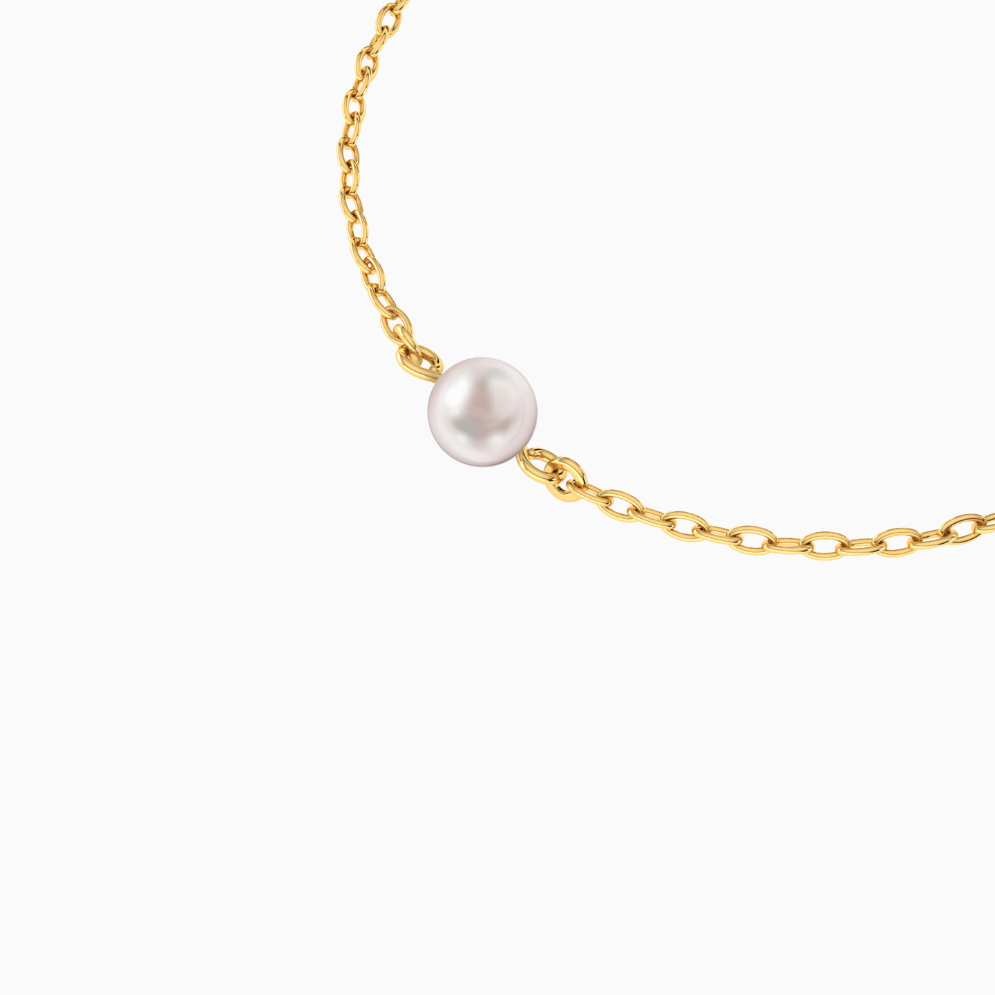 Kids Pearl Chain Bracelet In 14K Gold - 4 Kids Pearl Chain Bracelet In 14K Gold - 4