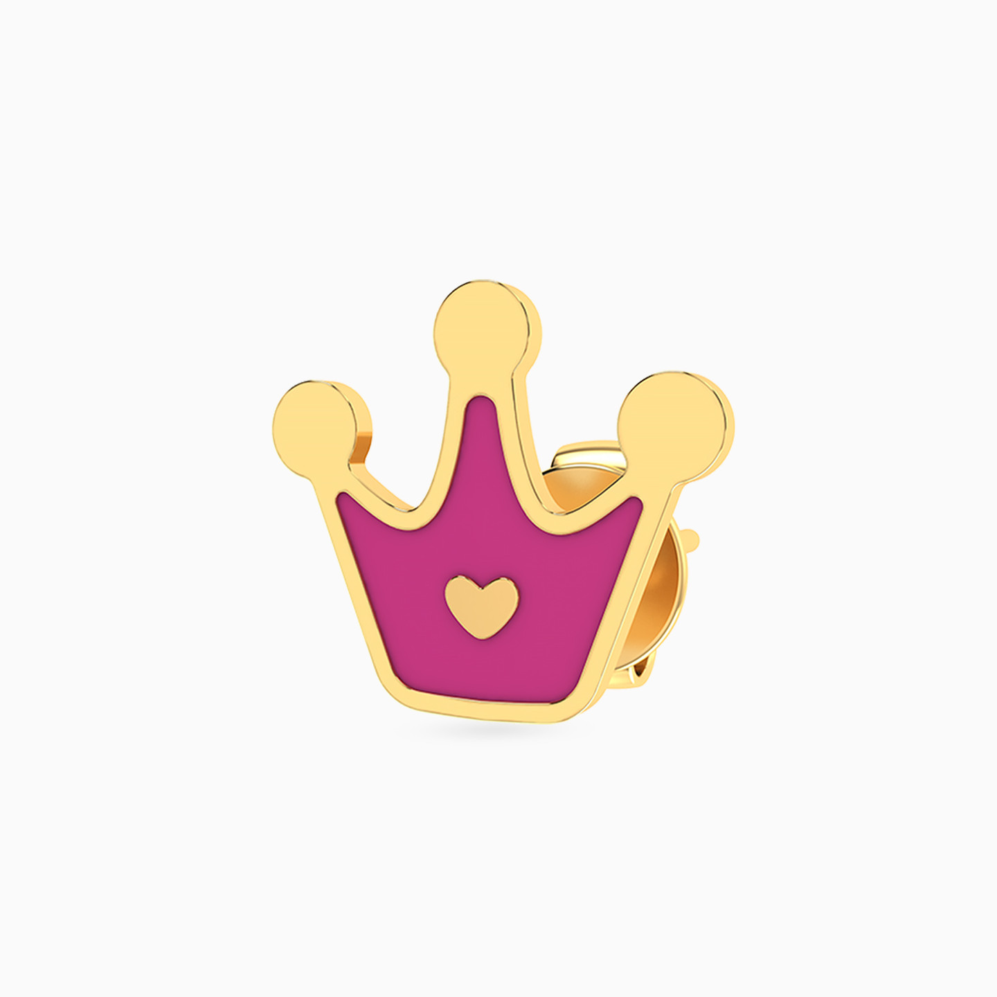 Kids Crown Colored Stones Stud Earrings in 14K Gold - 3 Kids Crown Colored Stones Stud Earrings in 14K Gold - 3