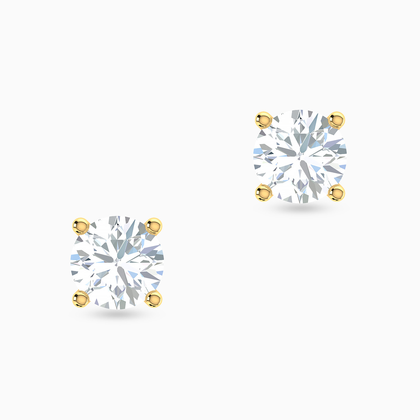 18K Gold Cubic Zirconia Stud Earrings