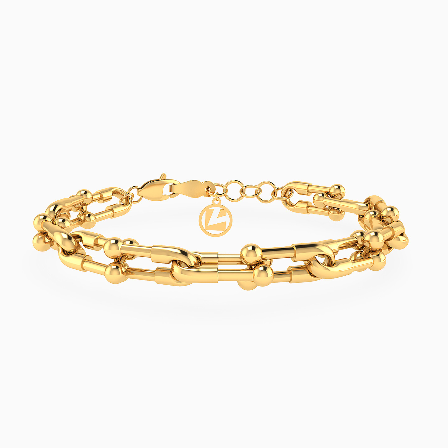 Textured Chain Bracelet In 18K Gold Textured Chain Bracelet In 18K Gold