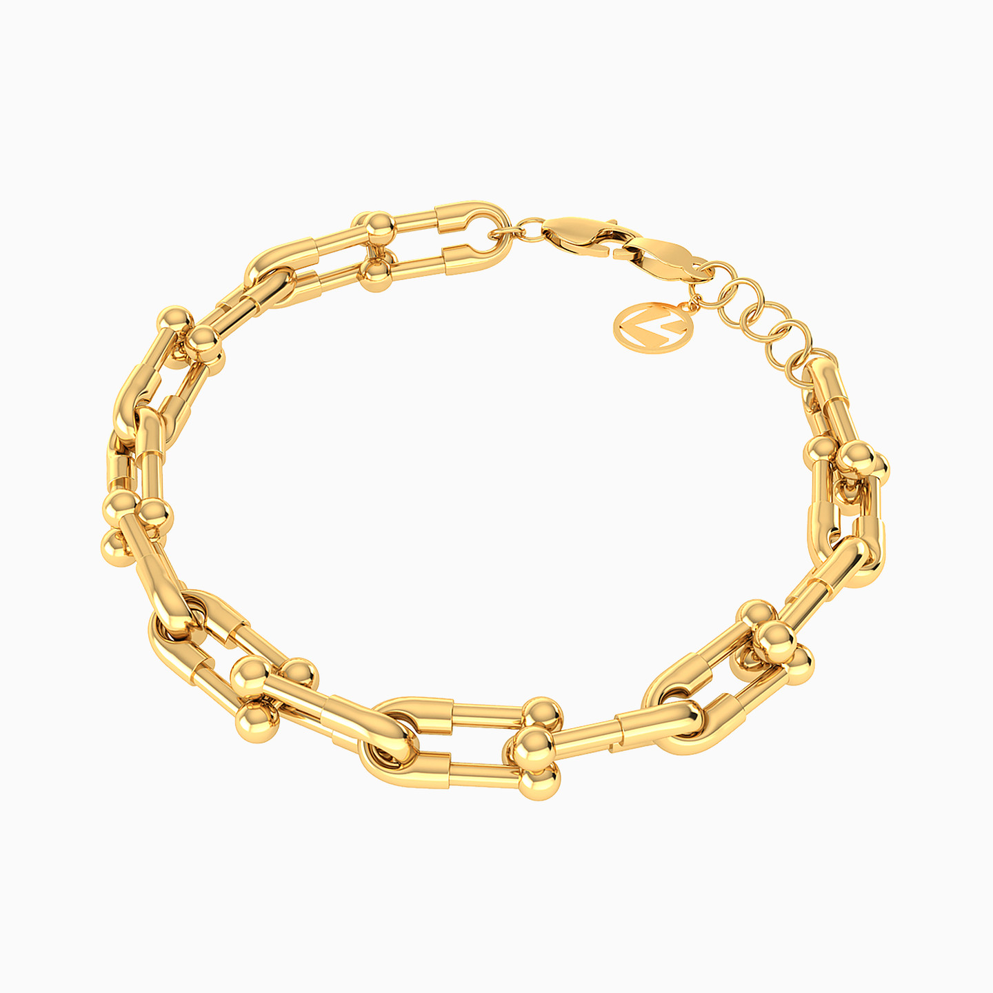 Textured Chain Bracelet In 18K Gold - 3 Textured Chain Bracelet In 18K Gold - 3