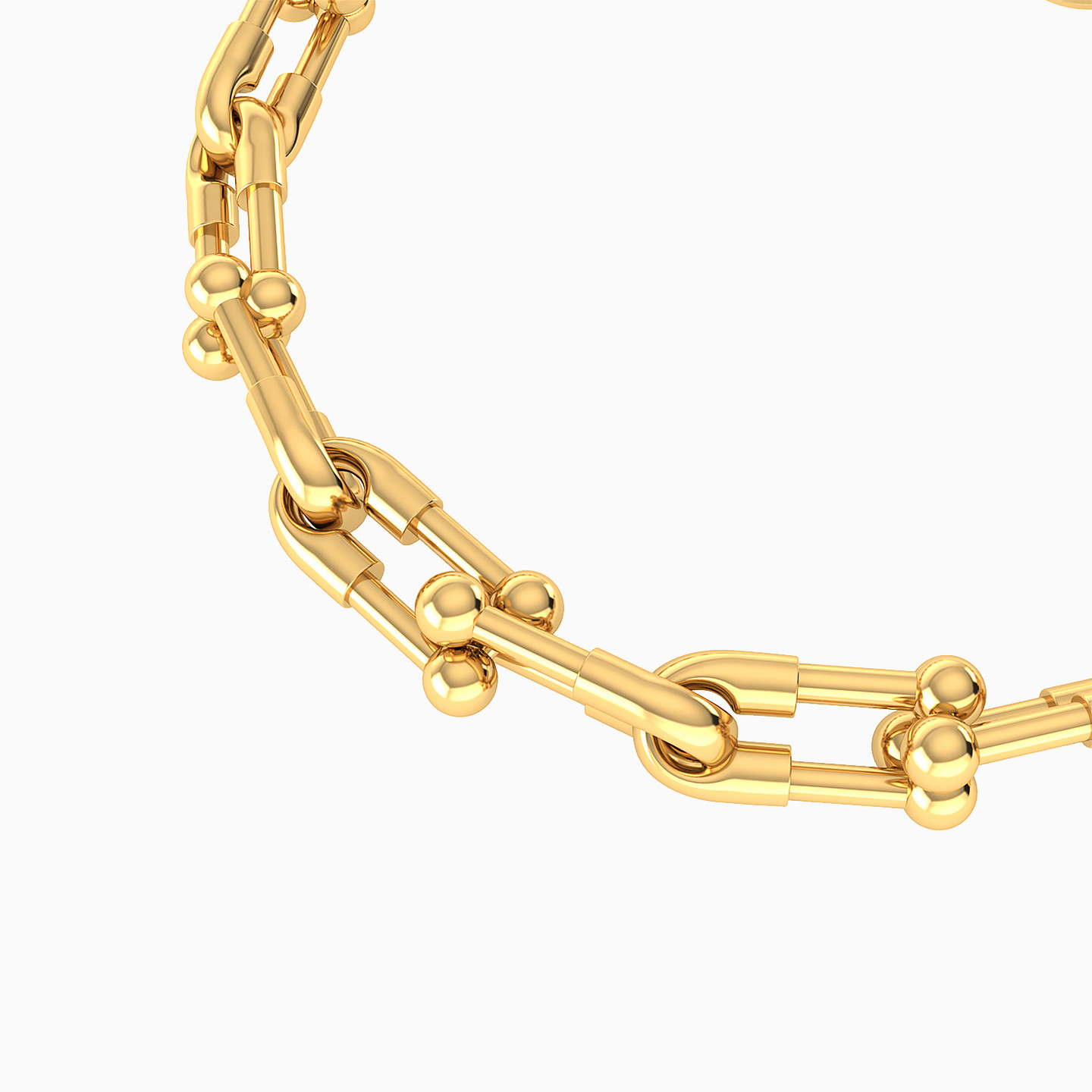 Textured Chain Bracelet In 18K Gold - 4 Textured Chain Bracelet In 18K Gold - 4