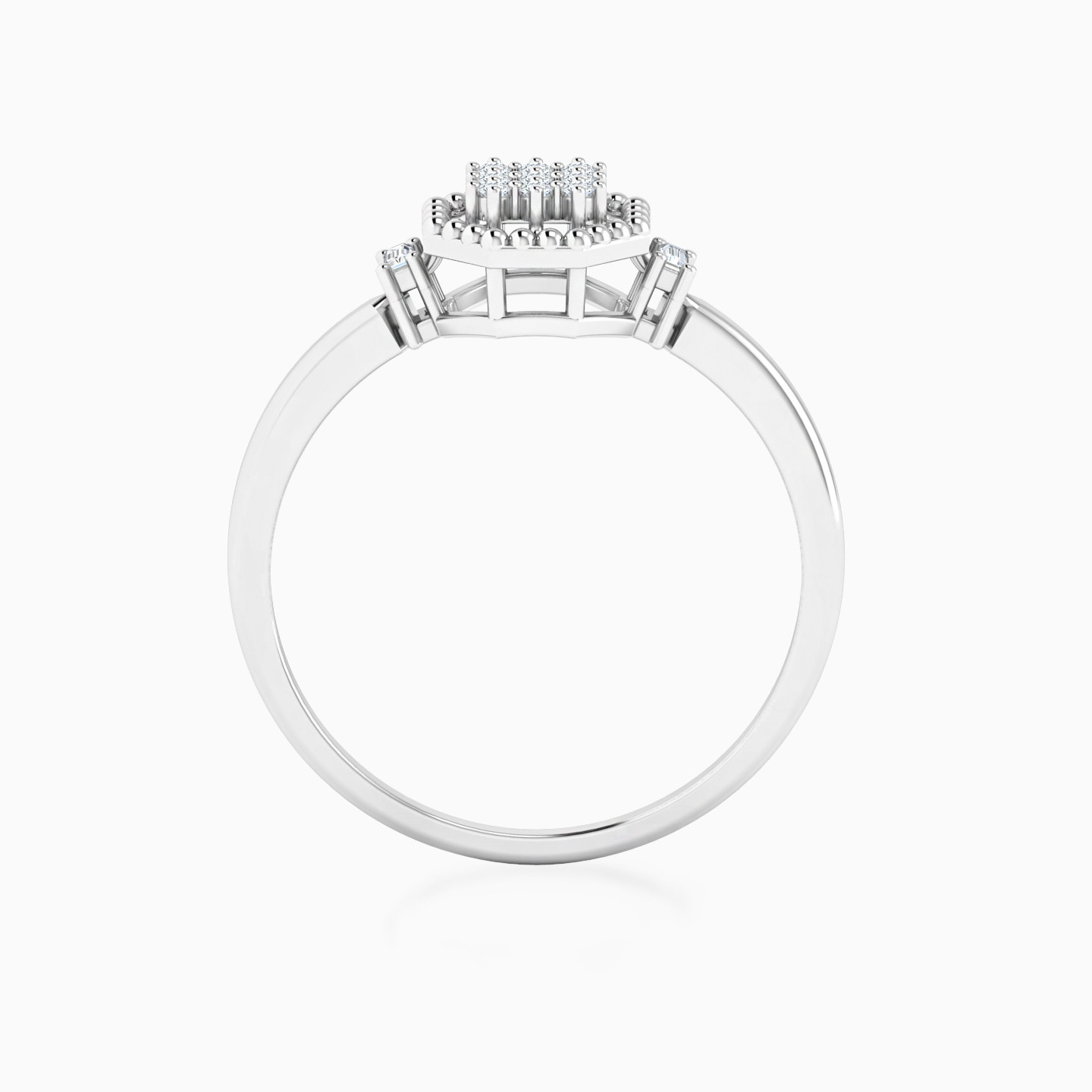 خاتم ذهب دائرة عيار 18 قيراط مزين بالألماس - 3 خاتم ذهب دائرة عيار 18 قيراط مزين بالألماس - 3