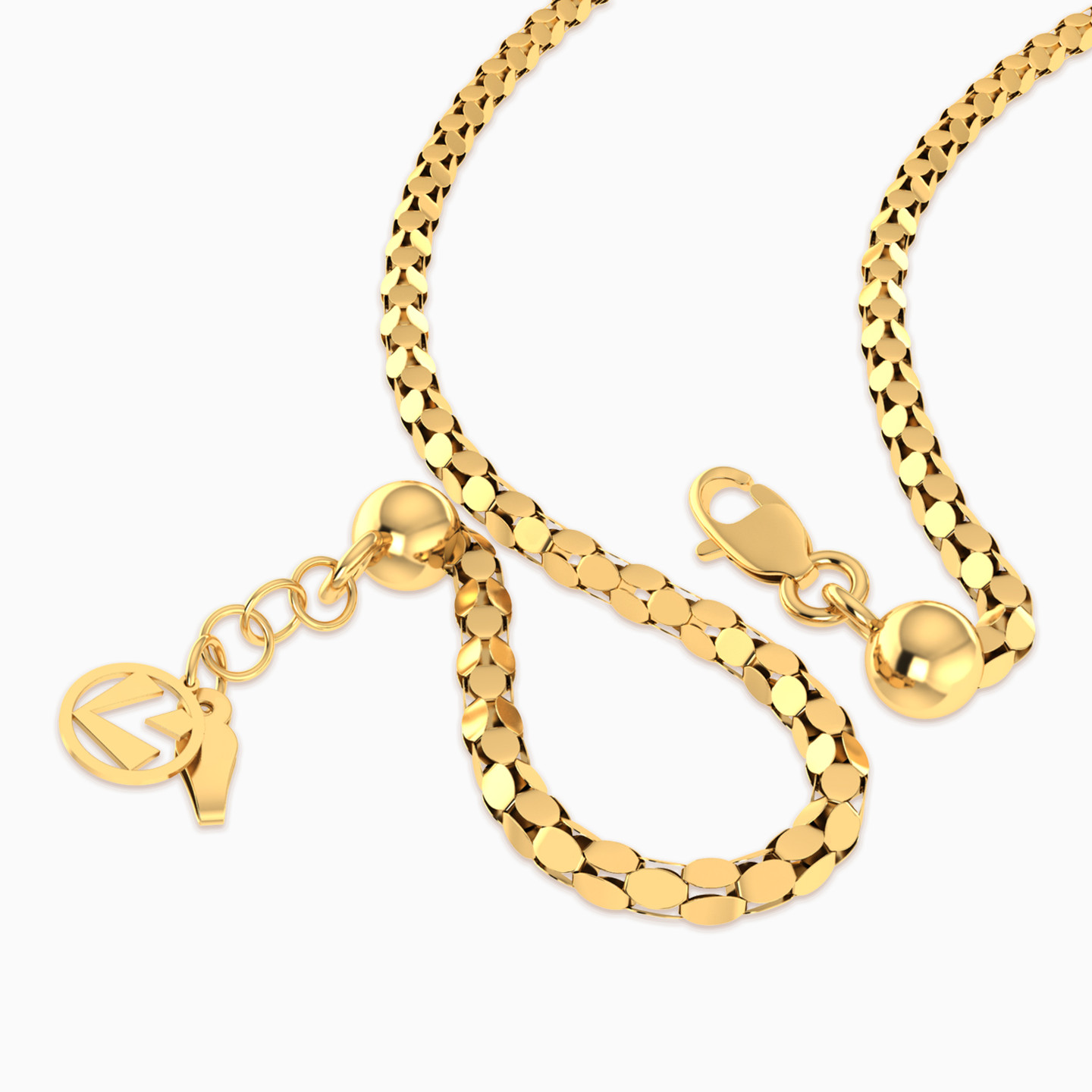 سلسلة ذهب حلقات رفيعة عيار 18 قيراط - 2 سلسلة ذهب حلقات رفيعة عيار 18 قيراط - 2