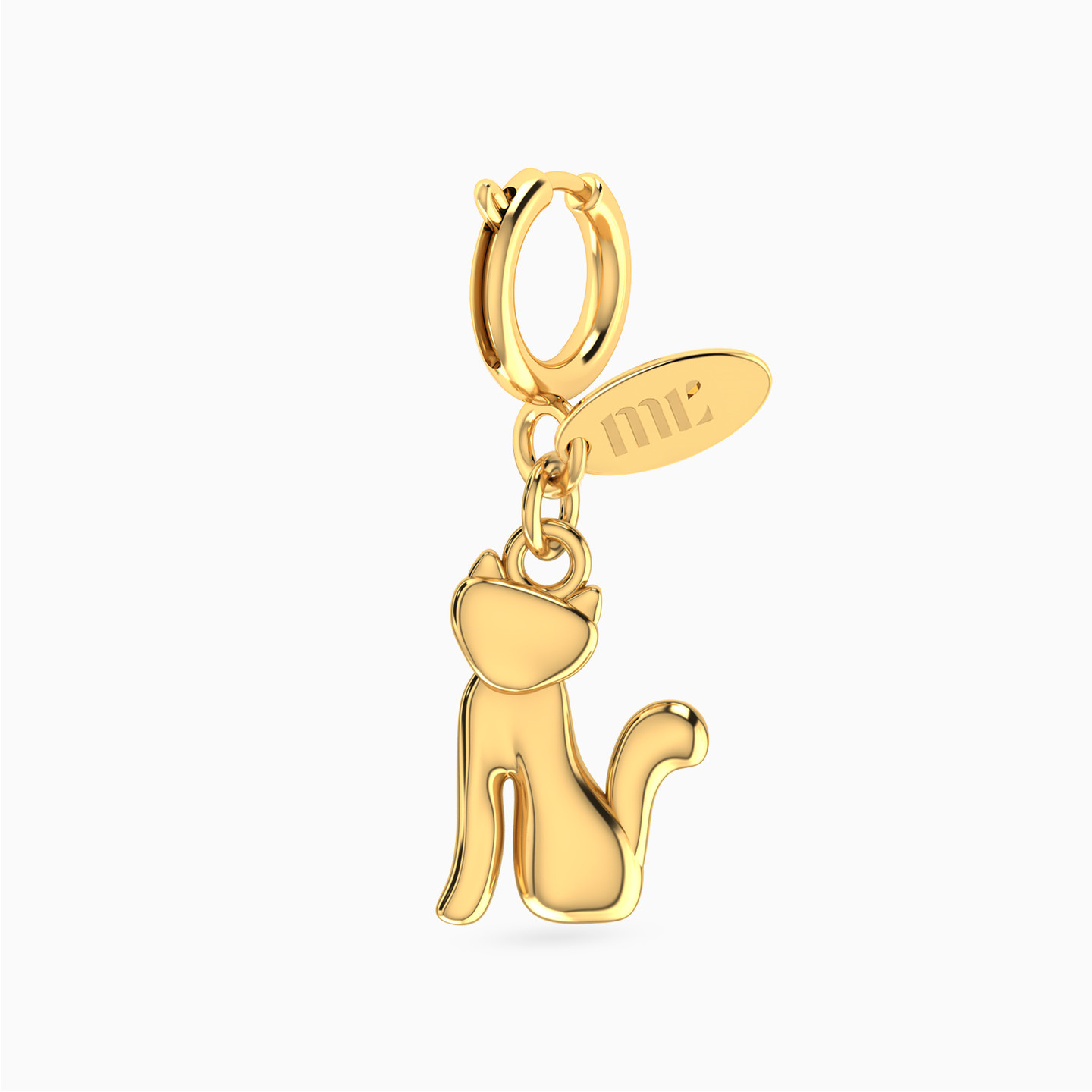 Cat Design Charm In 14K Gold Cat Design Charm In 14K Gold