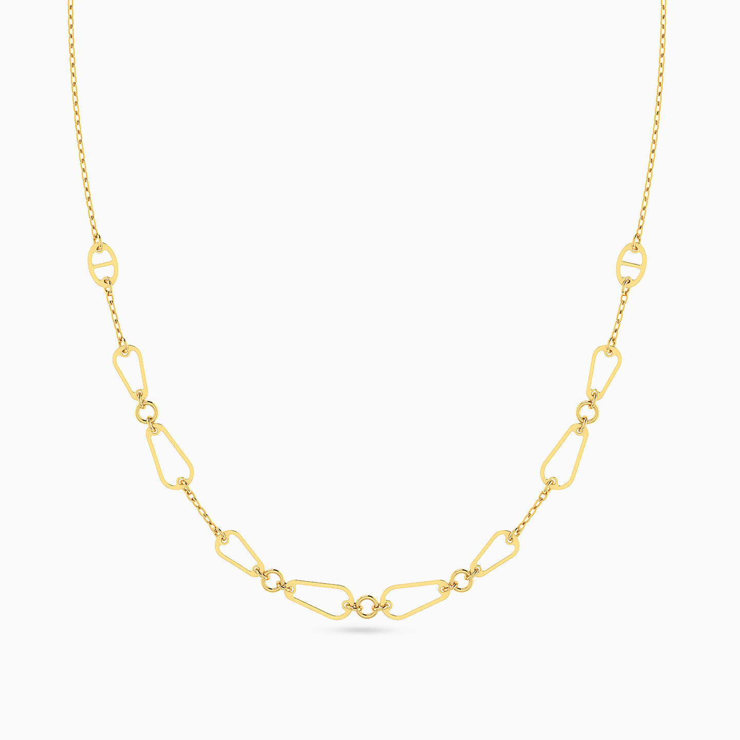 Chain Necklace In 14K Gold - 3 Chain Necklace In 14K Gold - 3