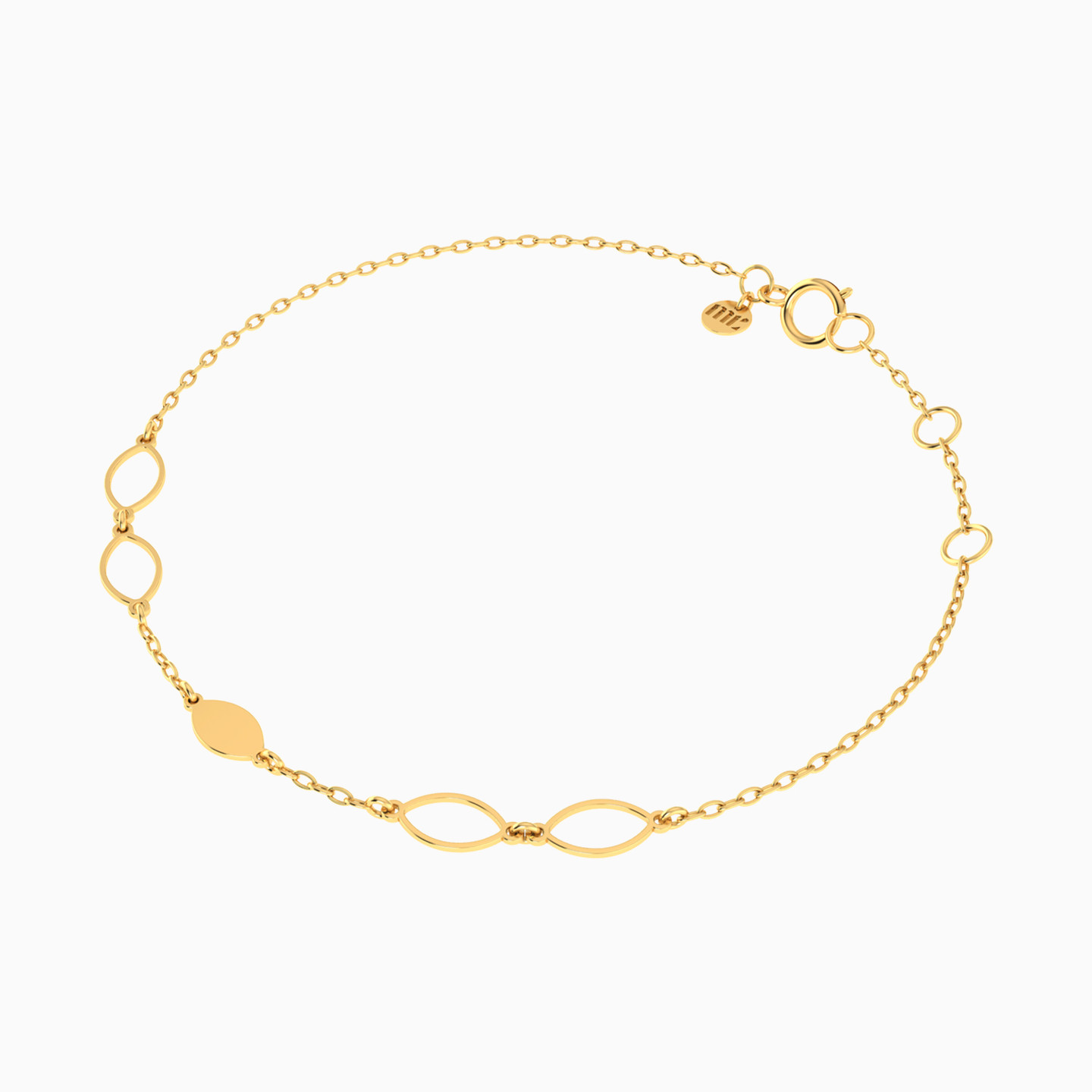 Chain Bracelet In 14K Gold - 2 Chain Bracelet In 14K Gold - 2