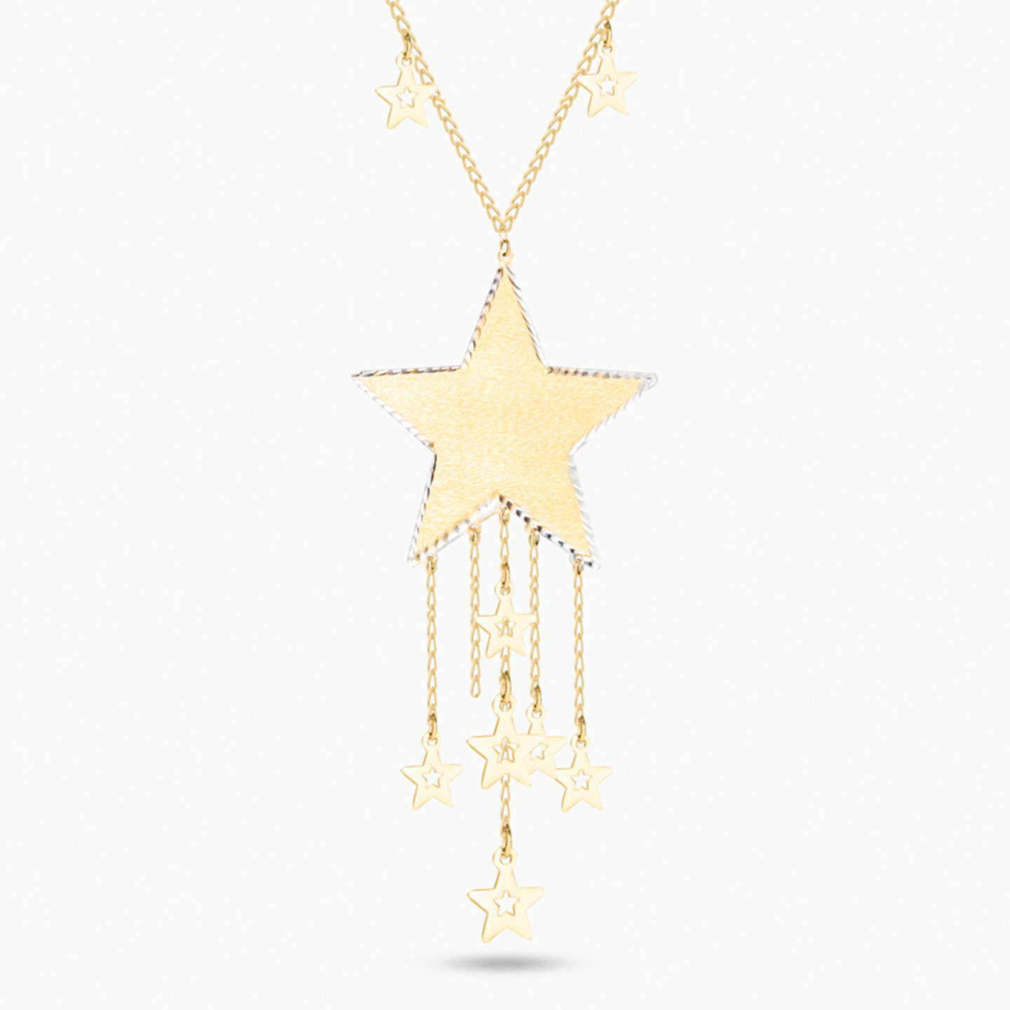 Stars Shaped Pendant with Chain in 18K Gold Stars Shaped Pendant with Chain in 18K Gold
