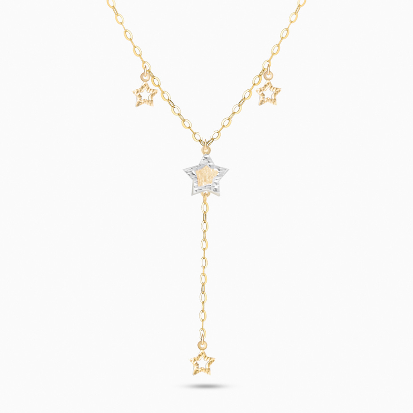 Stars Shaped Pendant with Chain in 18K Gold Stars Shaped Pendant with Chain in 18K Gold