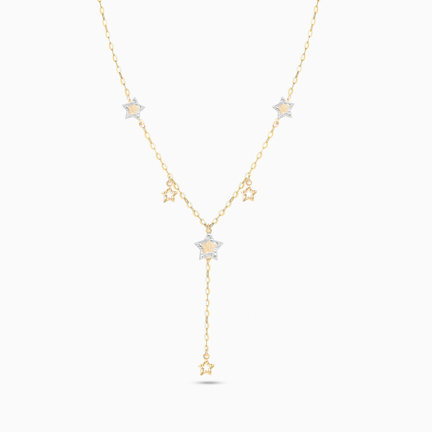 Stars Shaped Pendant with Chain in 18K Gold - 3 Stars Shaped Pendant with Chain in 18K Gold - 3