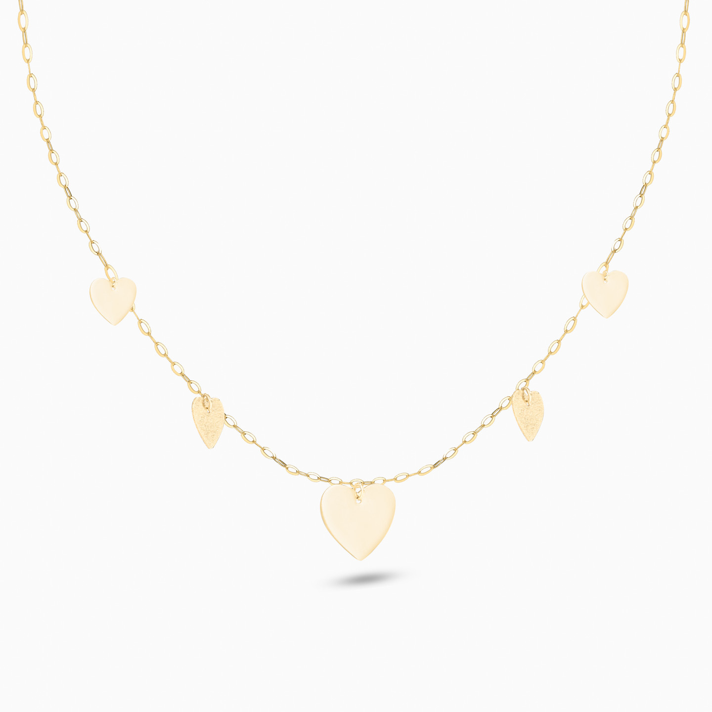 سلسلة ذهب عيار 18 قيراط شكل قلوب - 2 سلسلة ذهب عيار 18 قيراط شكل قلوب - 2