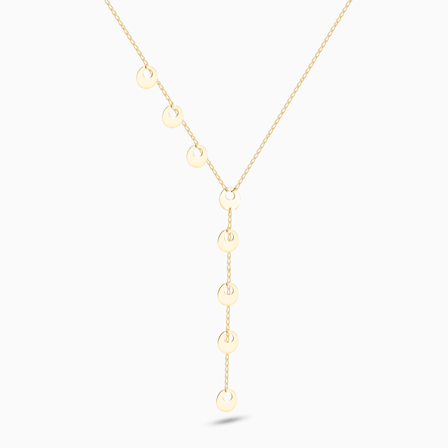 Circles Shaped Pendant with Chain in 18K Gold - 2 Circles Shaped Pendant with Chain in 18K Gold - 2