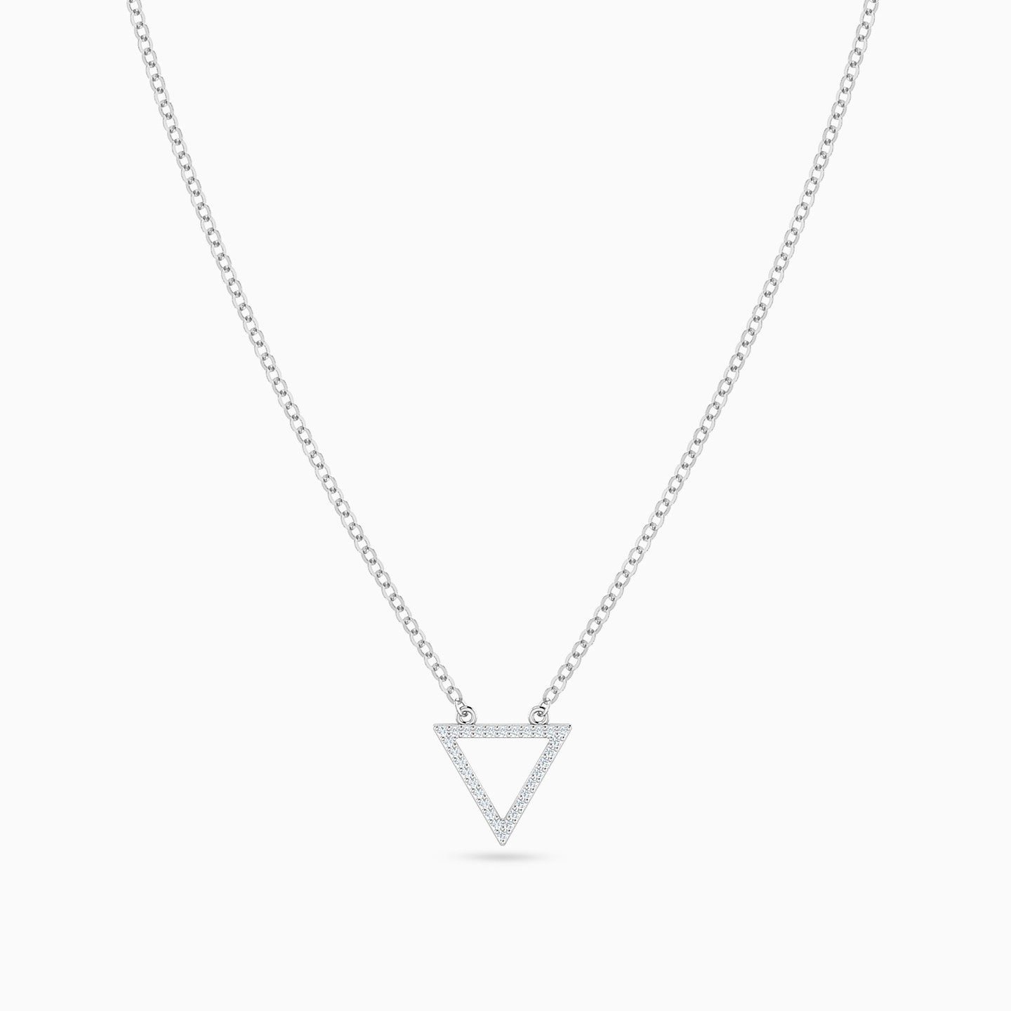 Triangle Diamonds Necklace in 14K Gold - 3 Triangle Diamonds Necklace in 14K Gold - 3