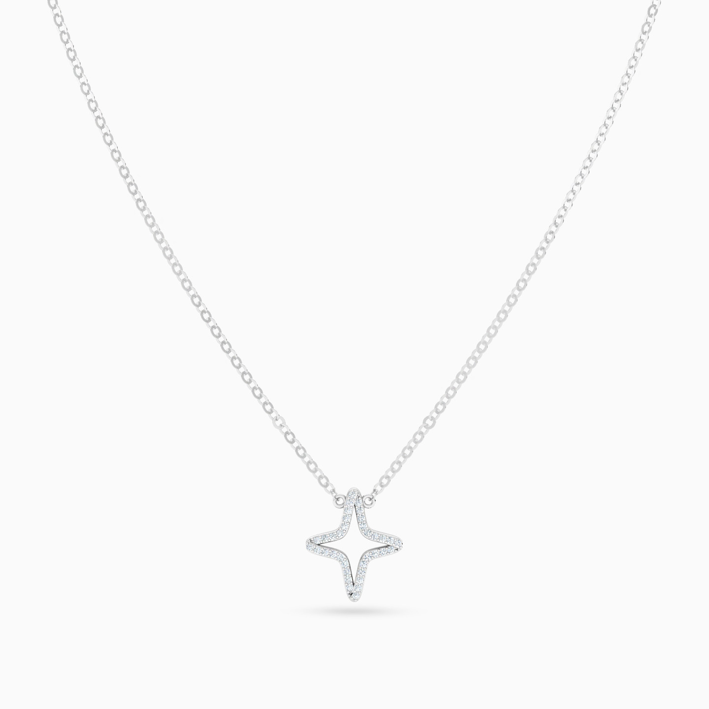 Star Diamonds Necklace in 14K Gold - 3 Star Diamonds Necklace in 14K Gold - 3
