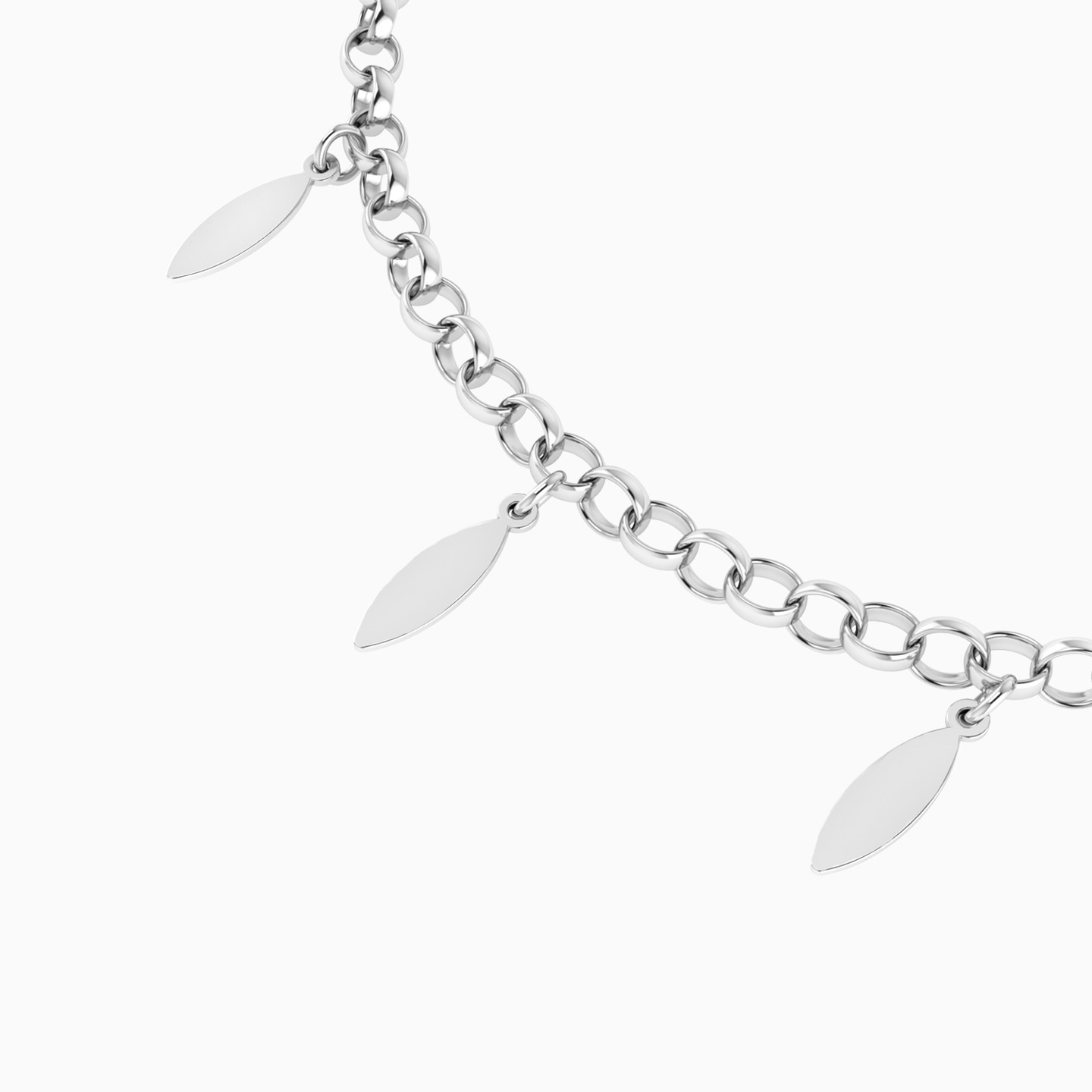 Leaves Chain Bracelet In Silver - 4 Leaves Chain Bracelet In Silver - 4