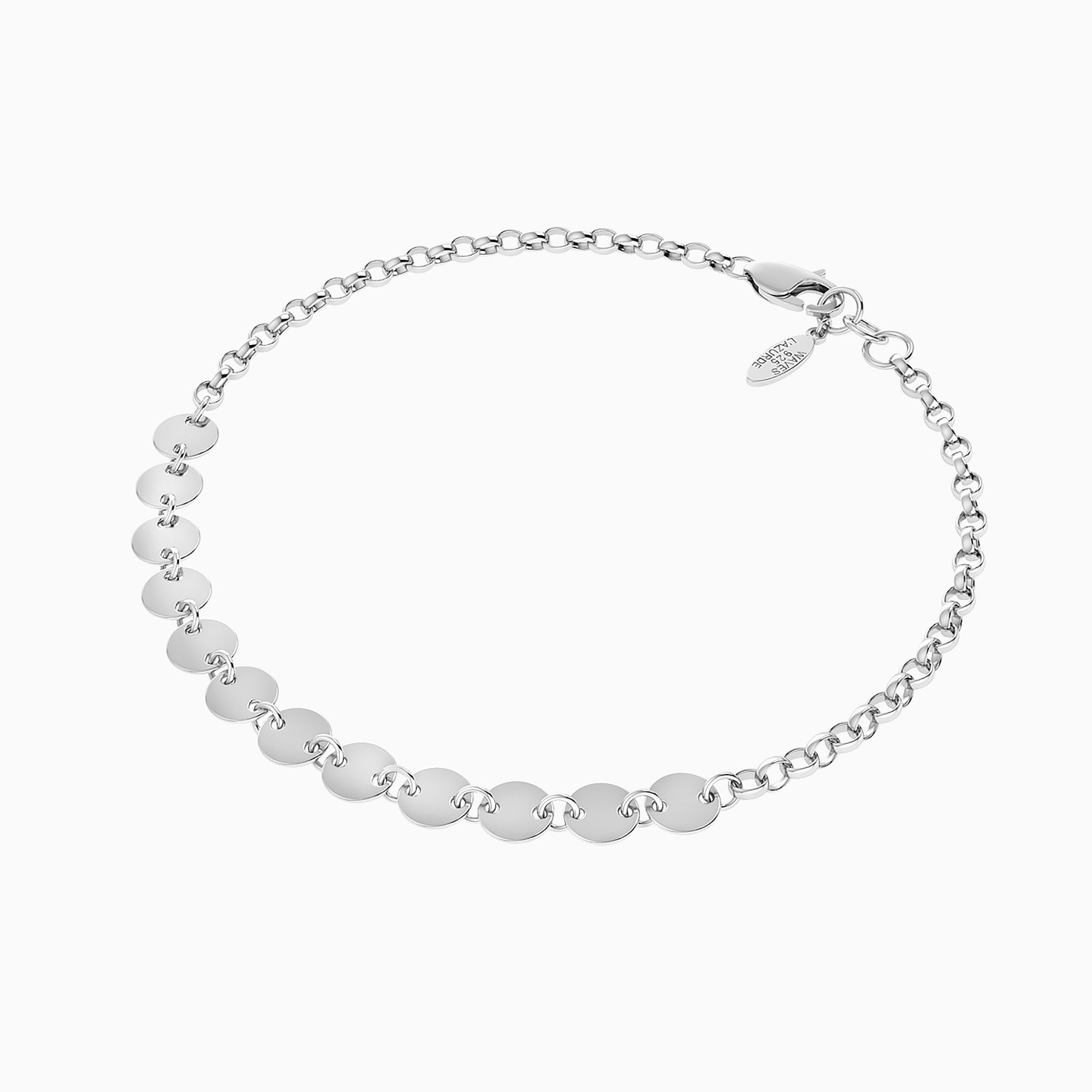 Round Circles Chain Bracelet In Silver - 3 Round Circles Chain Bracelet In Silver - 3