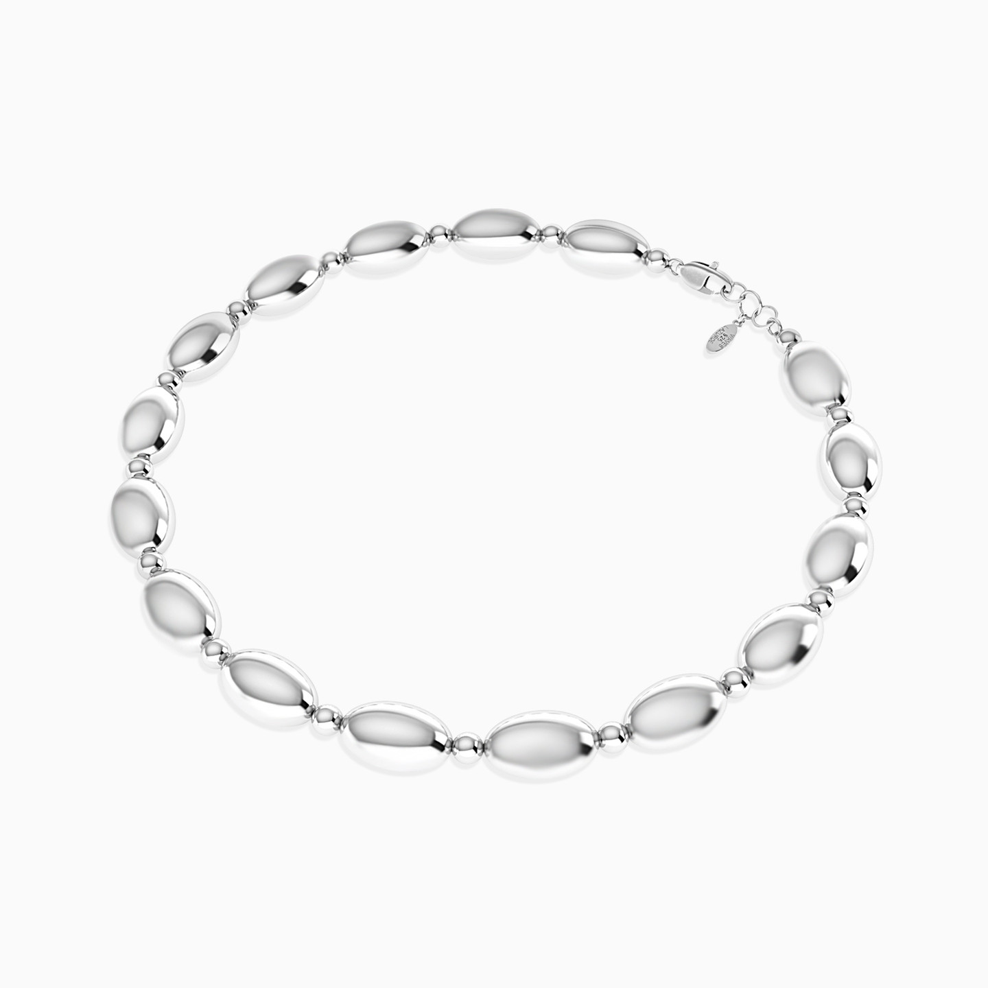 Arranged Beads Chain Bracelet In Silver - 3 Arranged Beads Chain Bracelet In Silver - 3