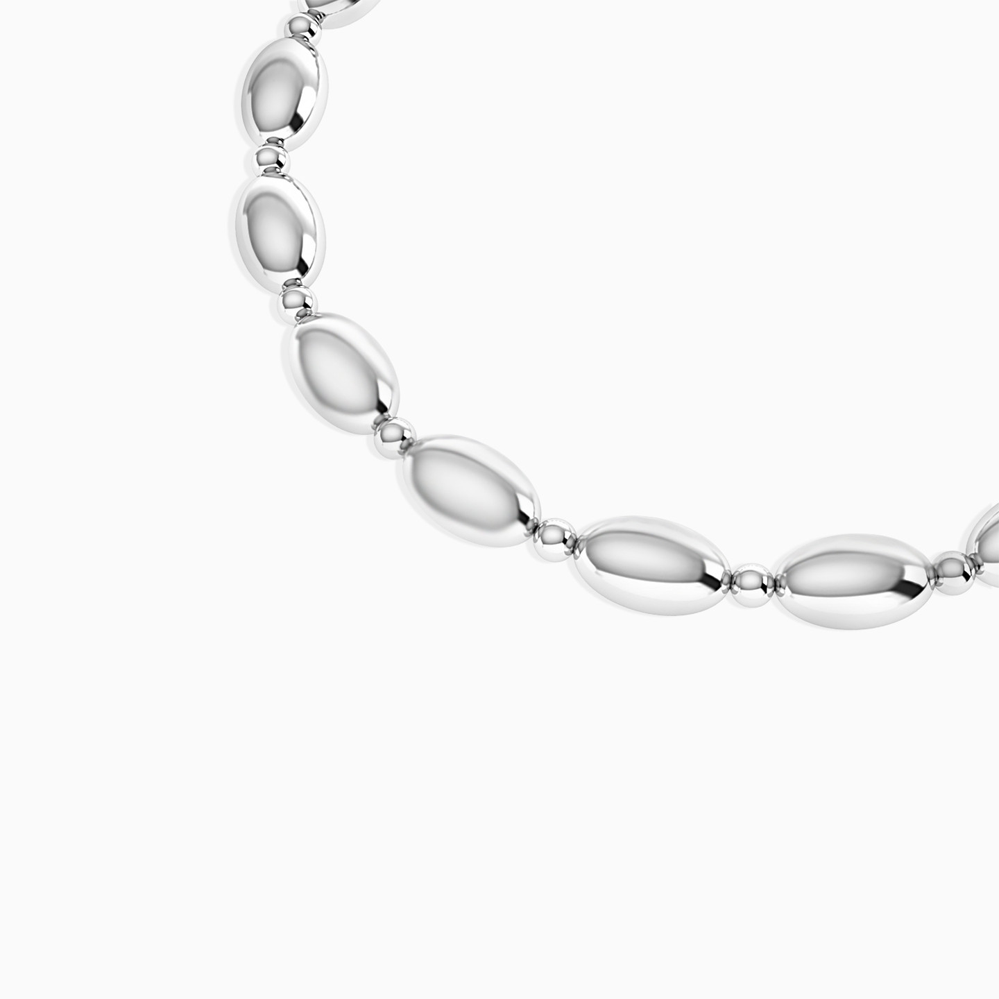 Arranged Beads Chain Bracelet In Silver - 4 Arranged Beads Chain Bracelet In Silver - 4