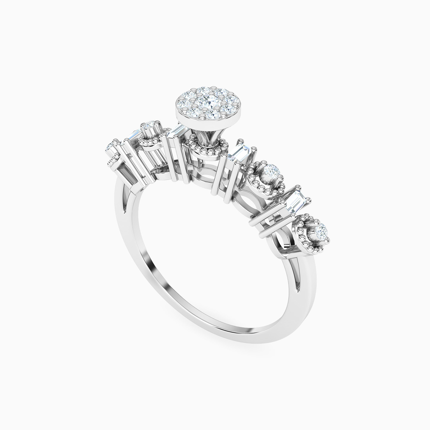 Circle Diamond Ring in 18K Gold - 2 Circle Diamond Ring in 18K Gold - 2