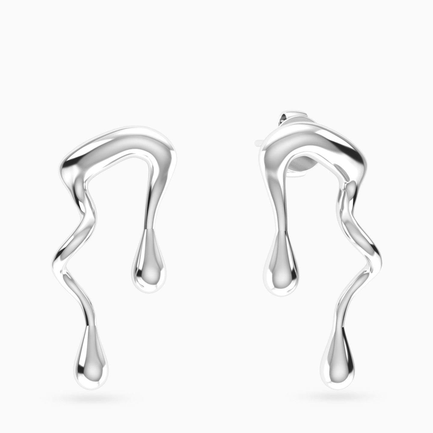 Water Droplets Earrings In Silver Water Droplets Earrings In Silver