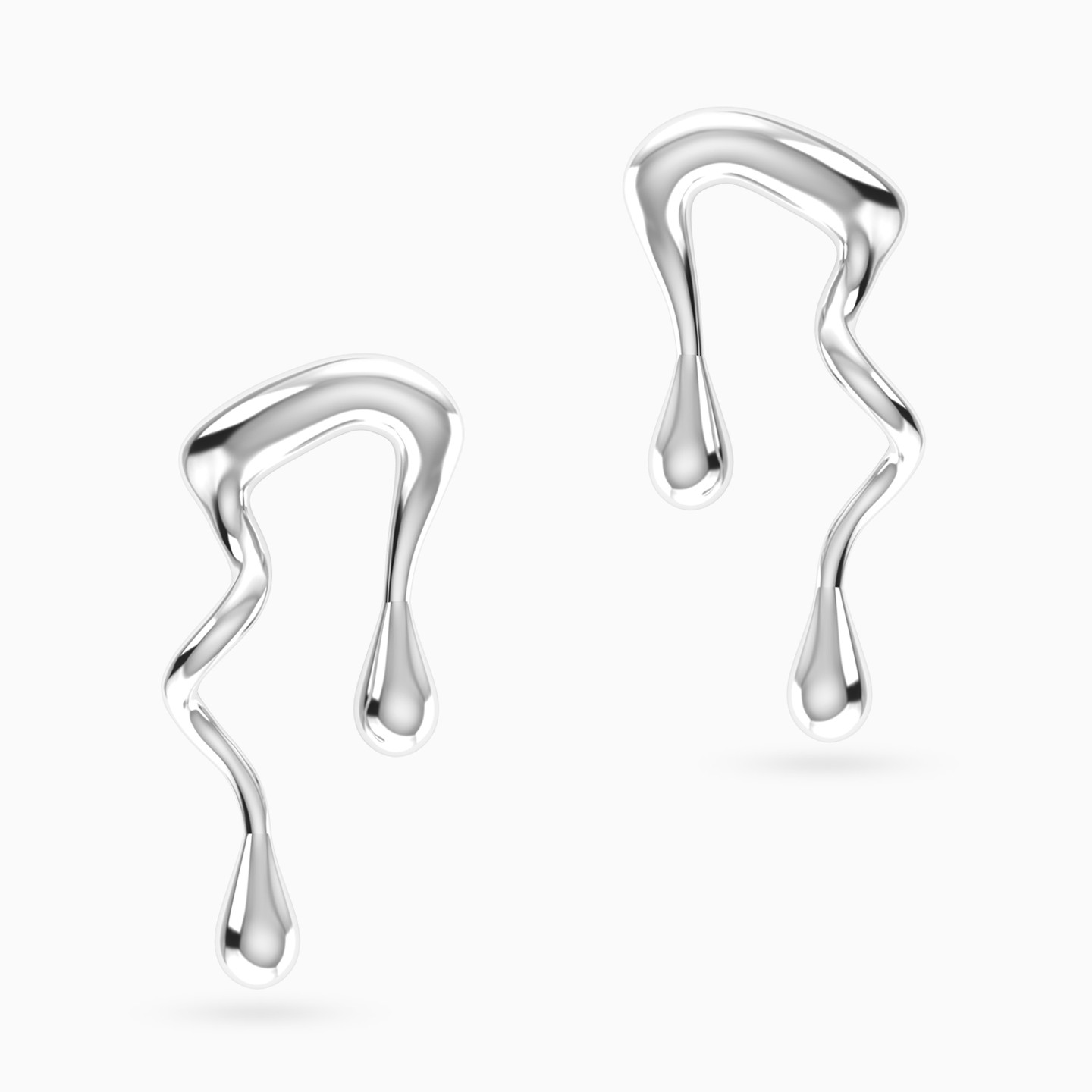 Water Droplets Earrings In Silver - 3 Water Droplets Earrings In Silver - 3