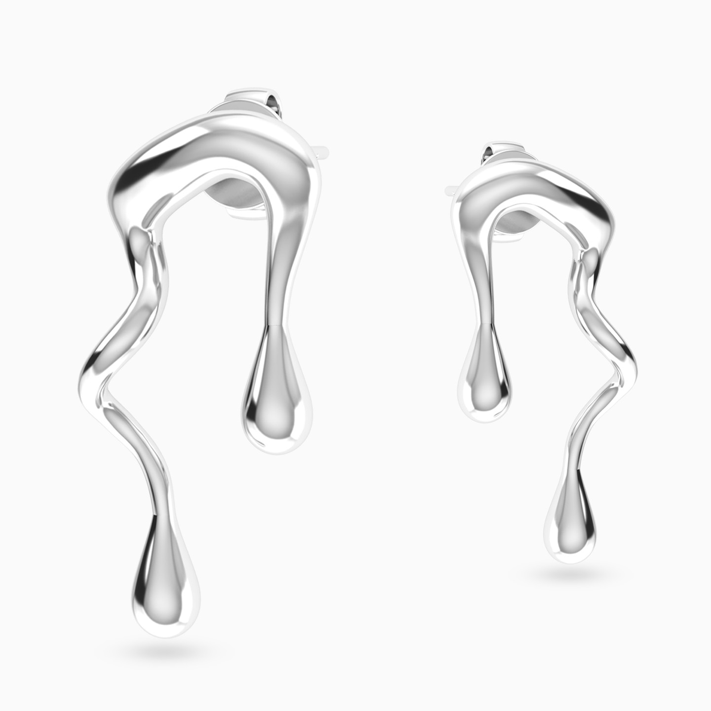 Water Droplets Earrings In Silver - 4 Water Droplets Earrings In Silver - 4