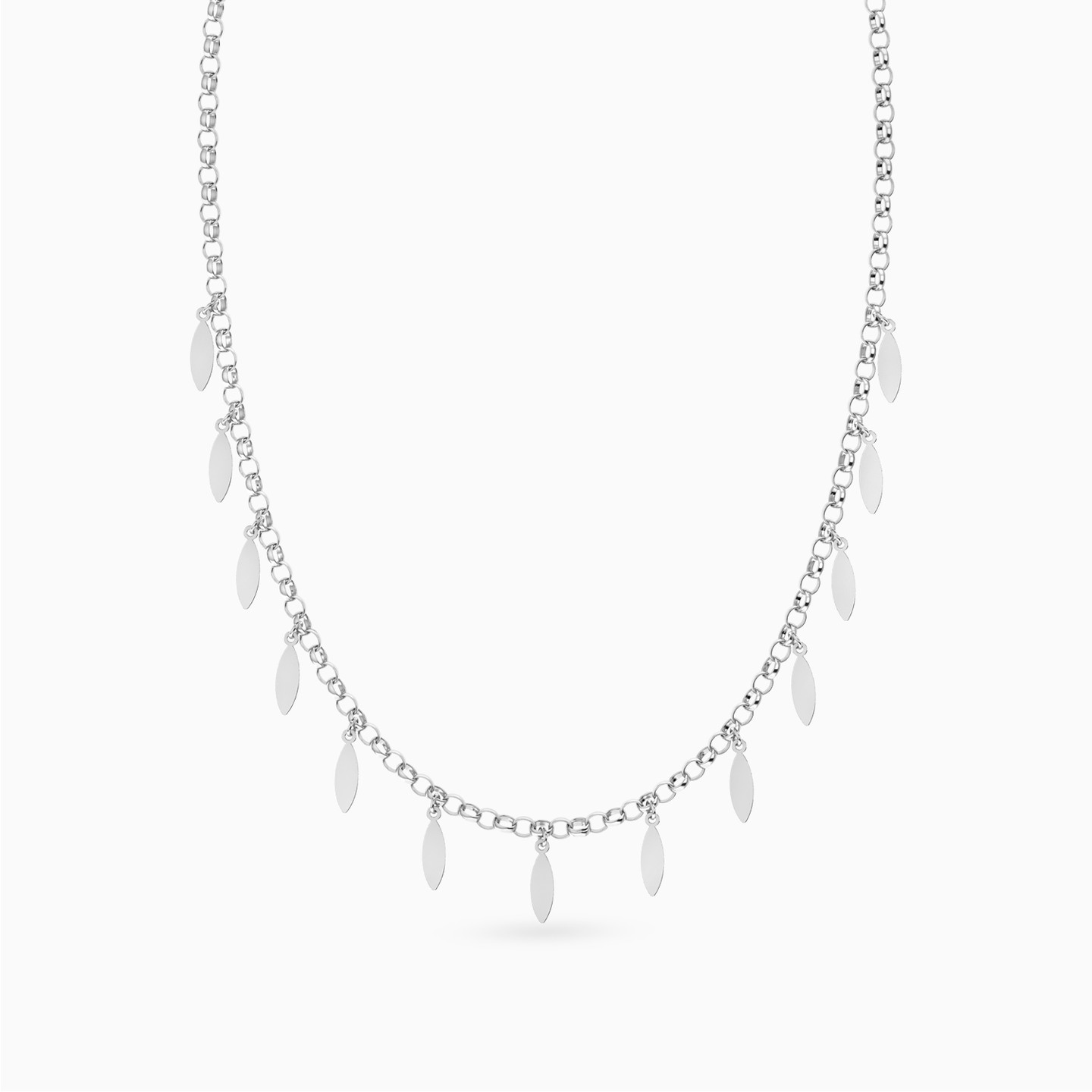 Leaves Necklace In Silver - 3 Leaves Necklace In Silver - 3