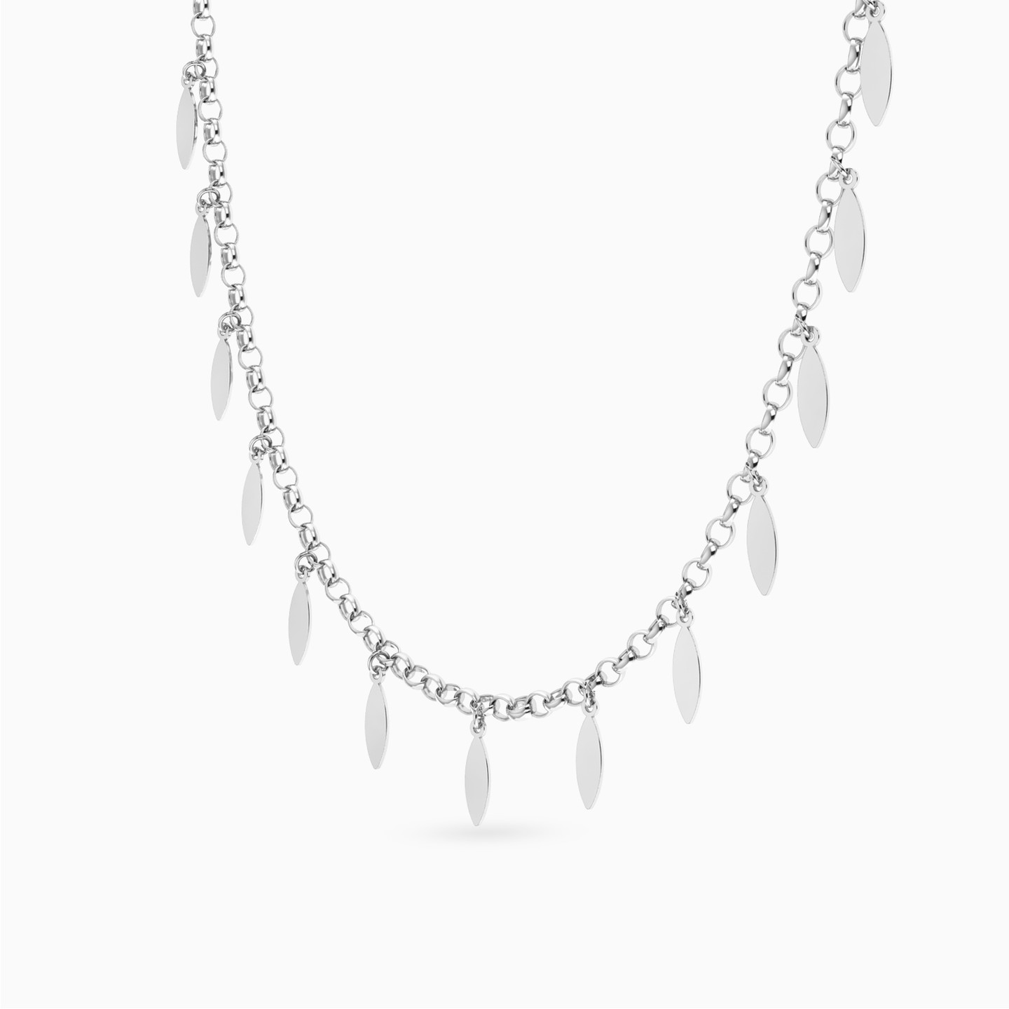 Leaves Necklace In Silver - 2 Leaves Necklace In Silver - 2